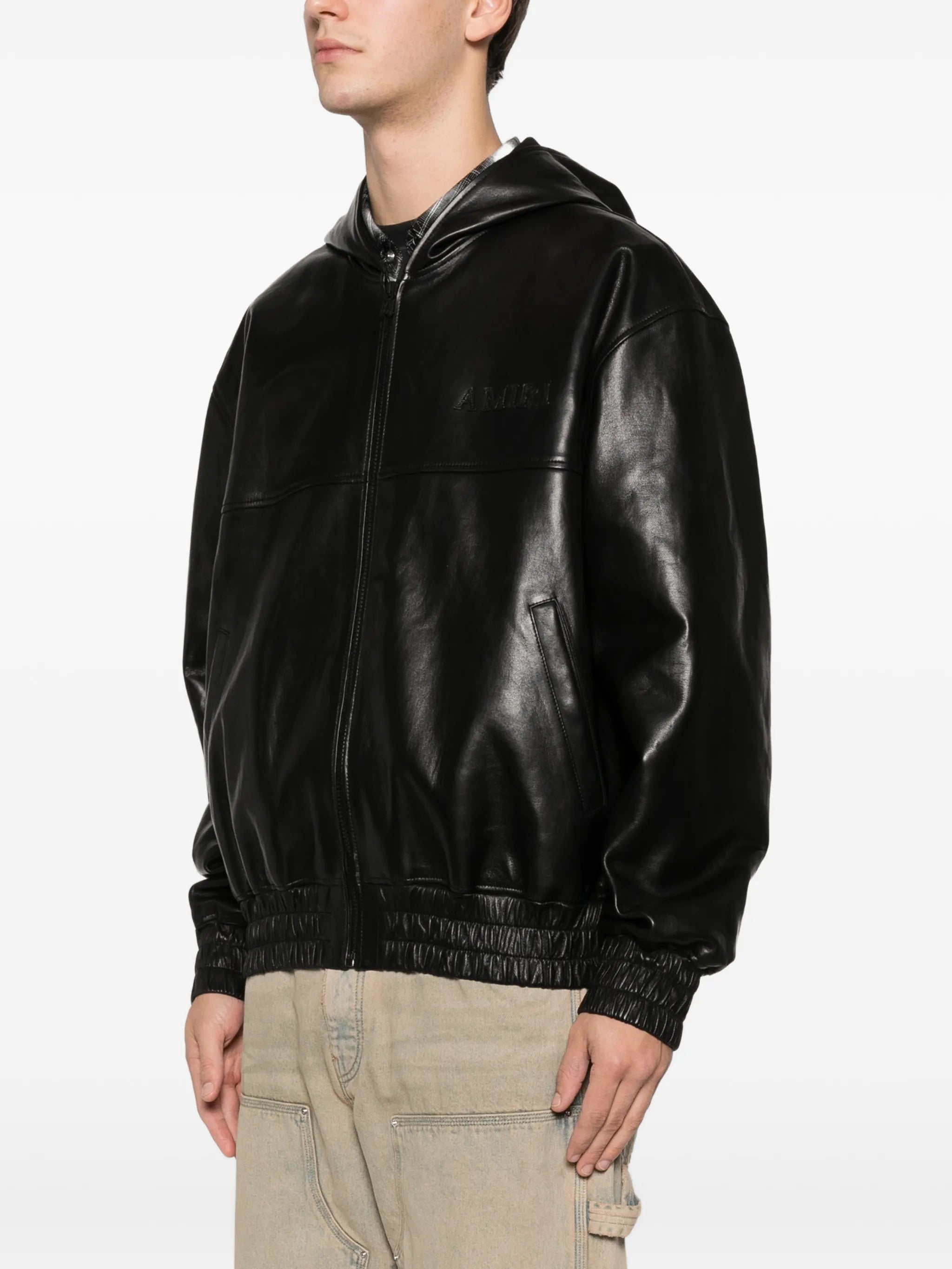 leather zip jacket