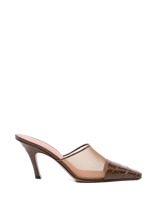 Jamie mesh croc mules