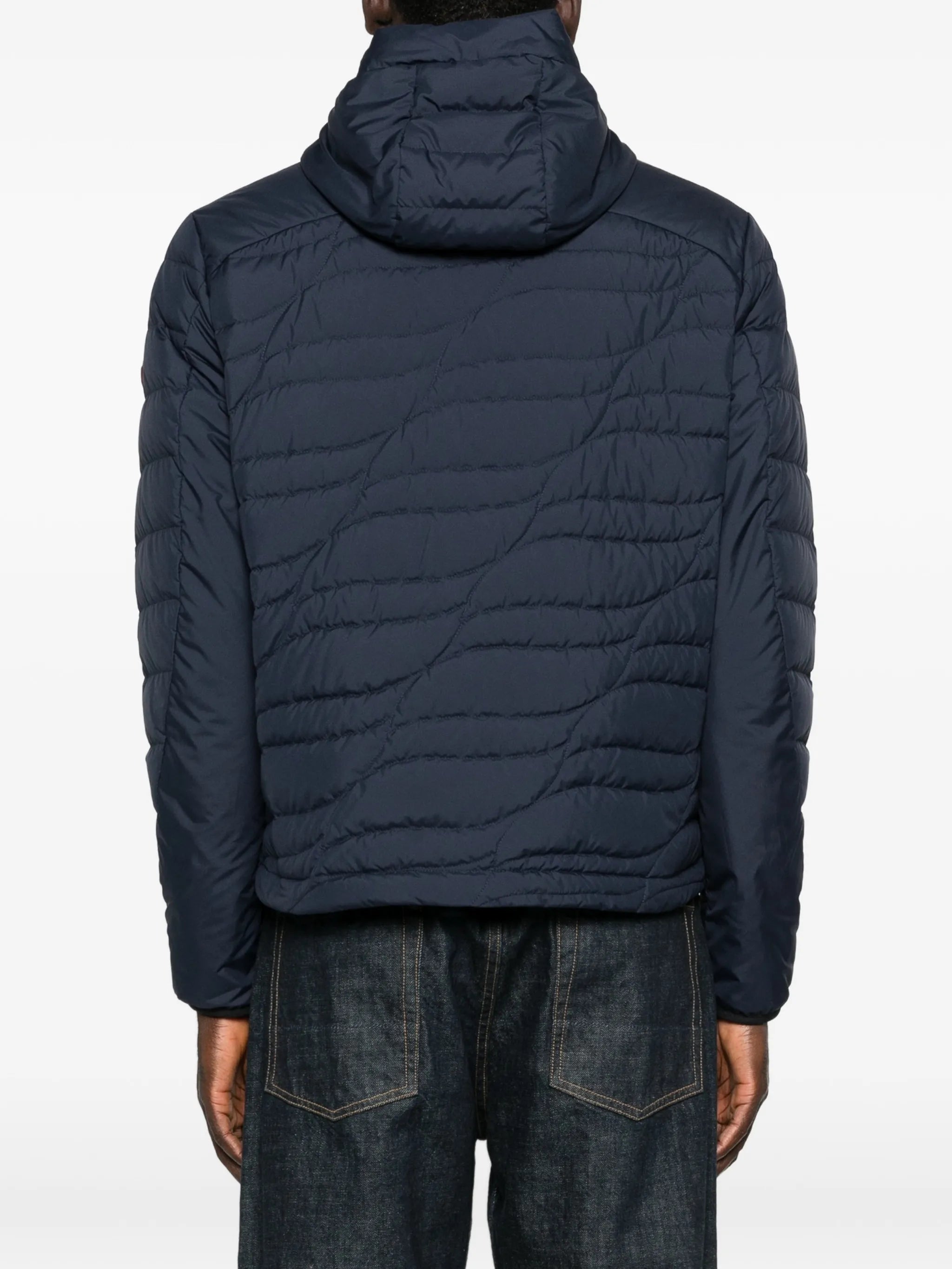 hooded zip-fastening jacket