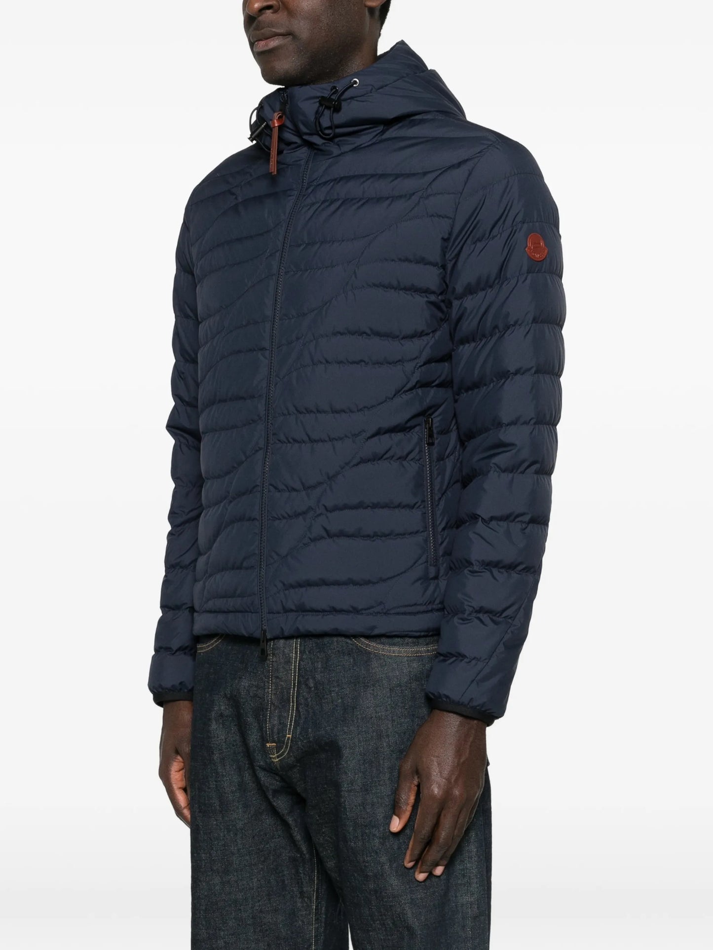 hooded zip-fastening jacket