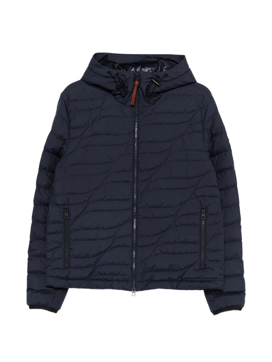 hooded zip-fastening jacket