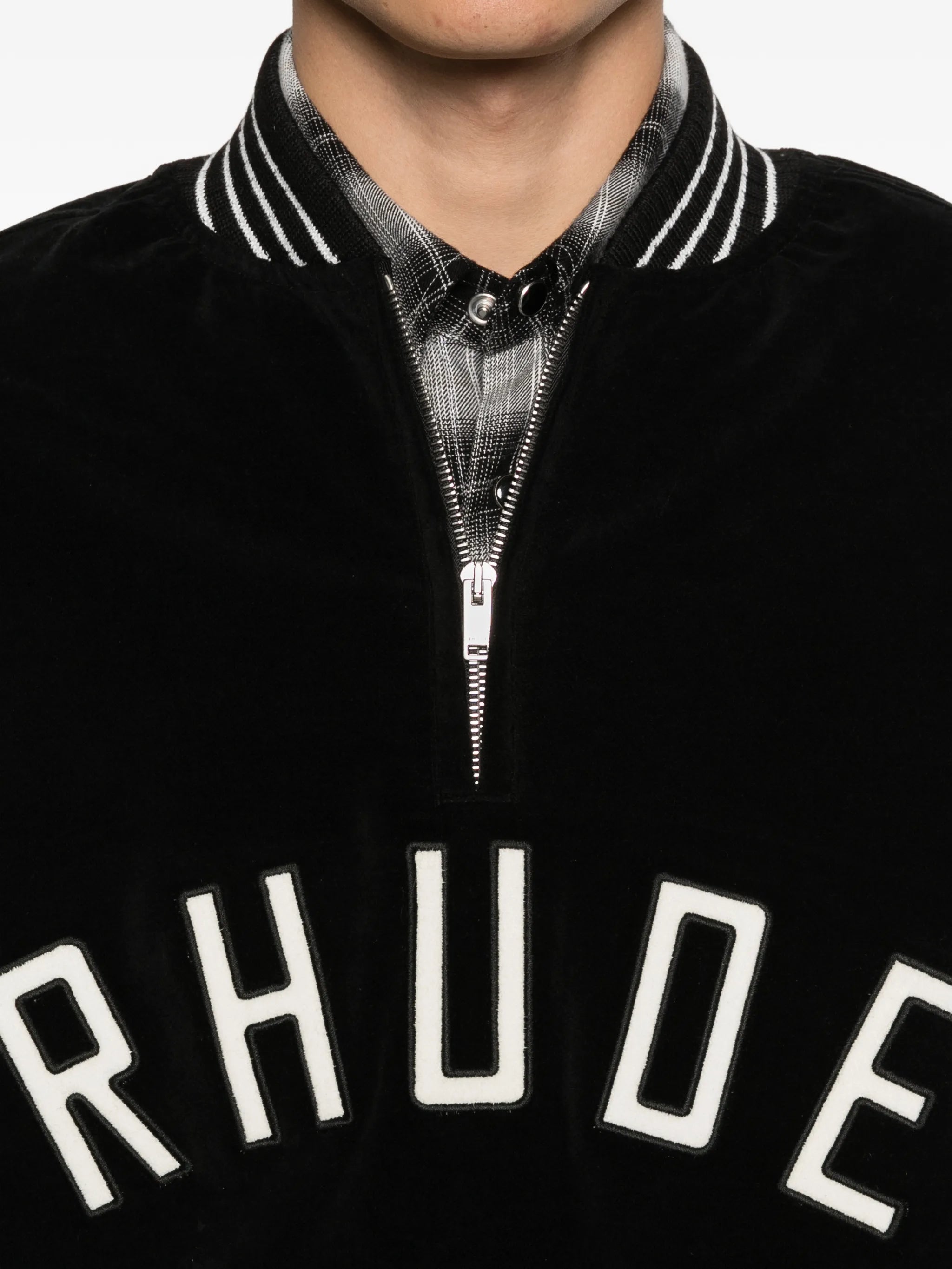 velour quarter-zip sweatshirt