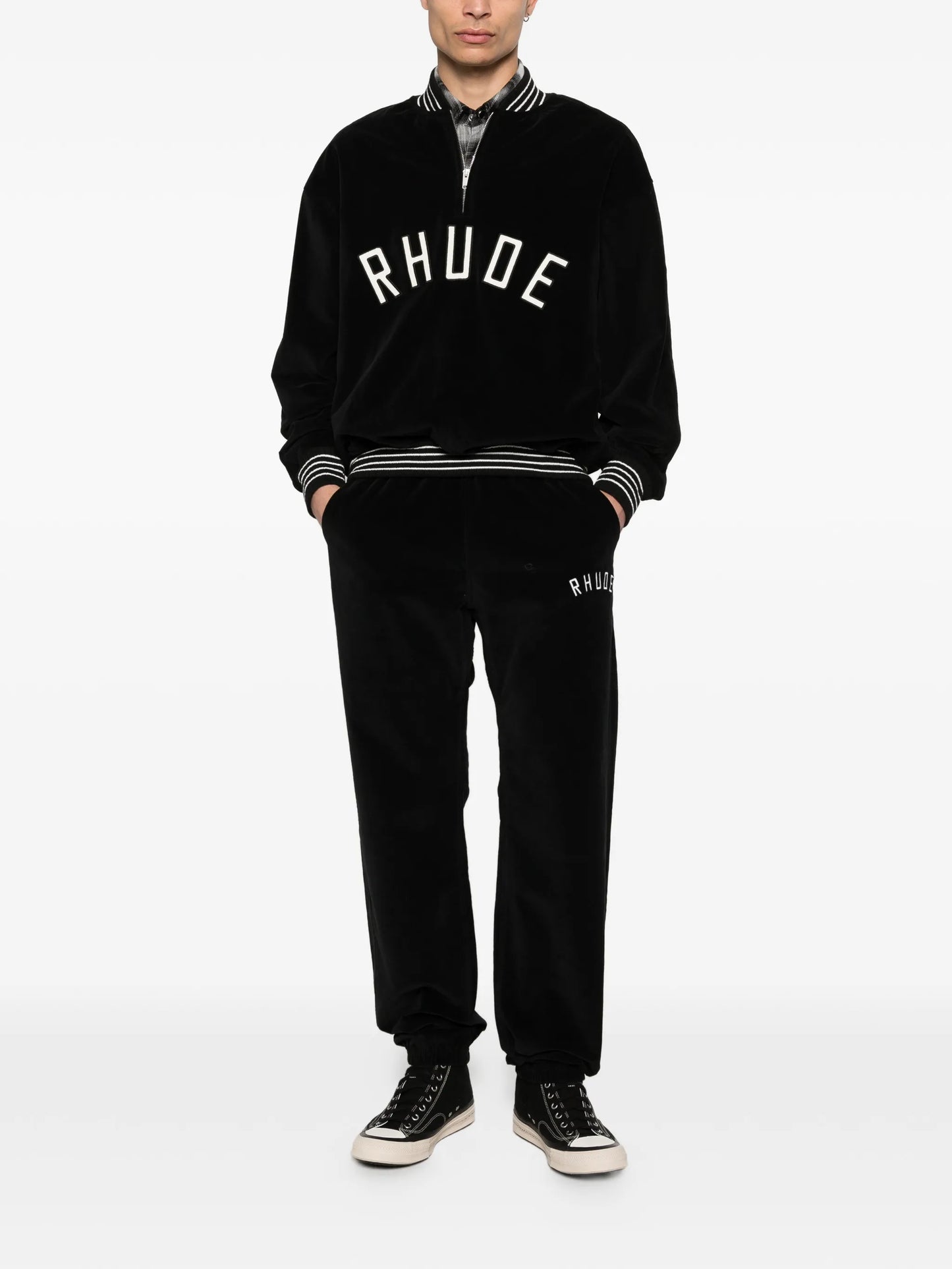 velour quarter-zip sweatshirt
