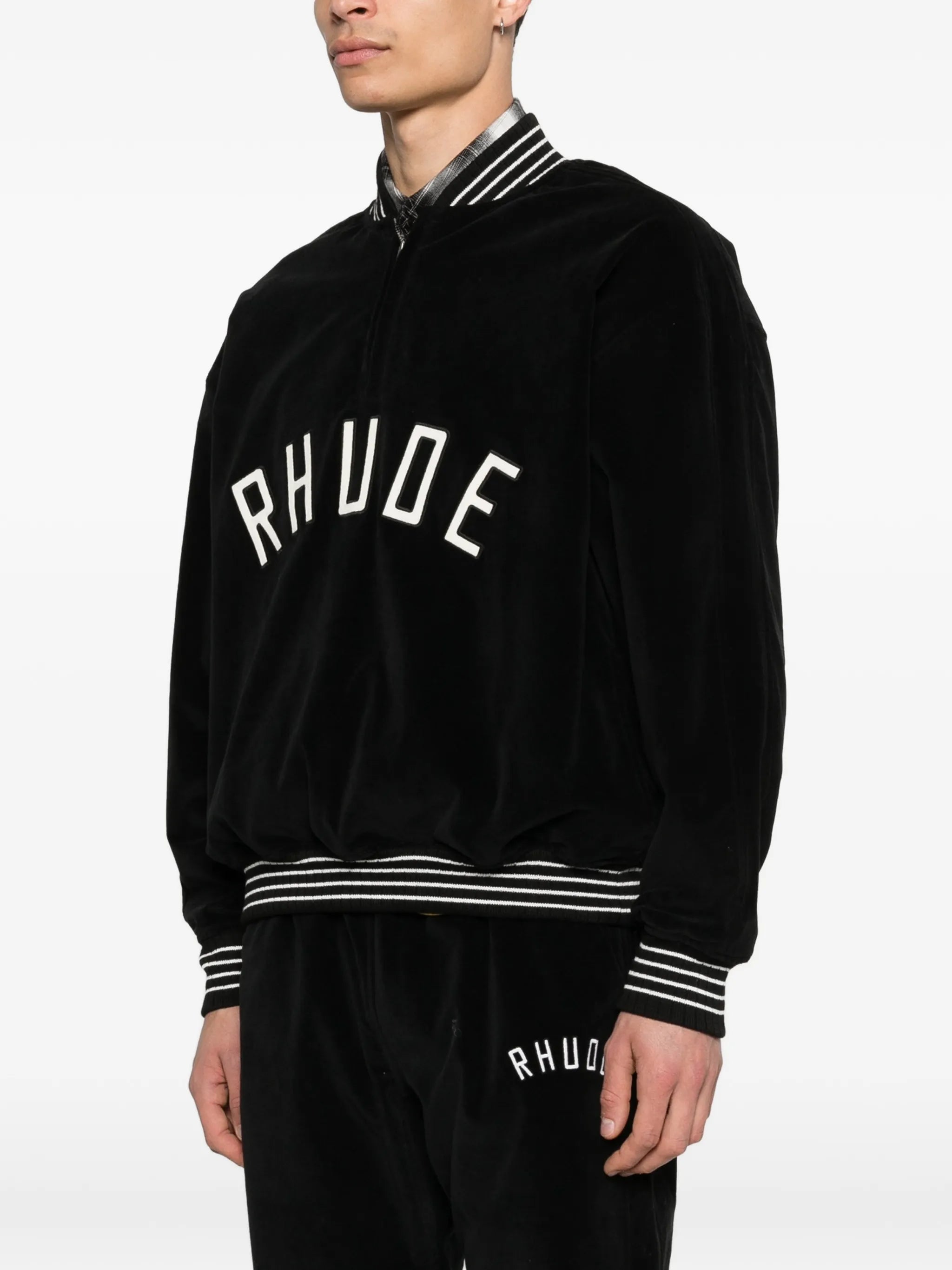 velour quarter-zip sweatshirt