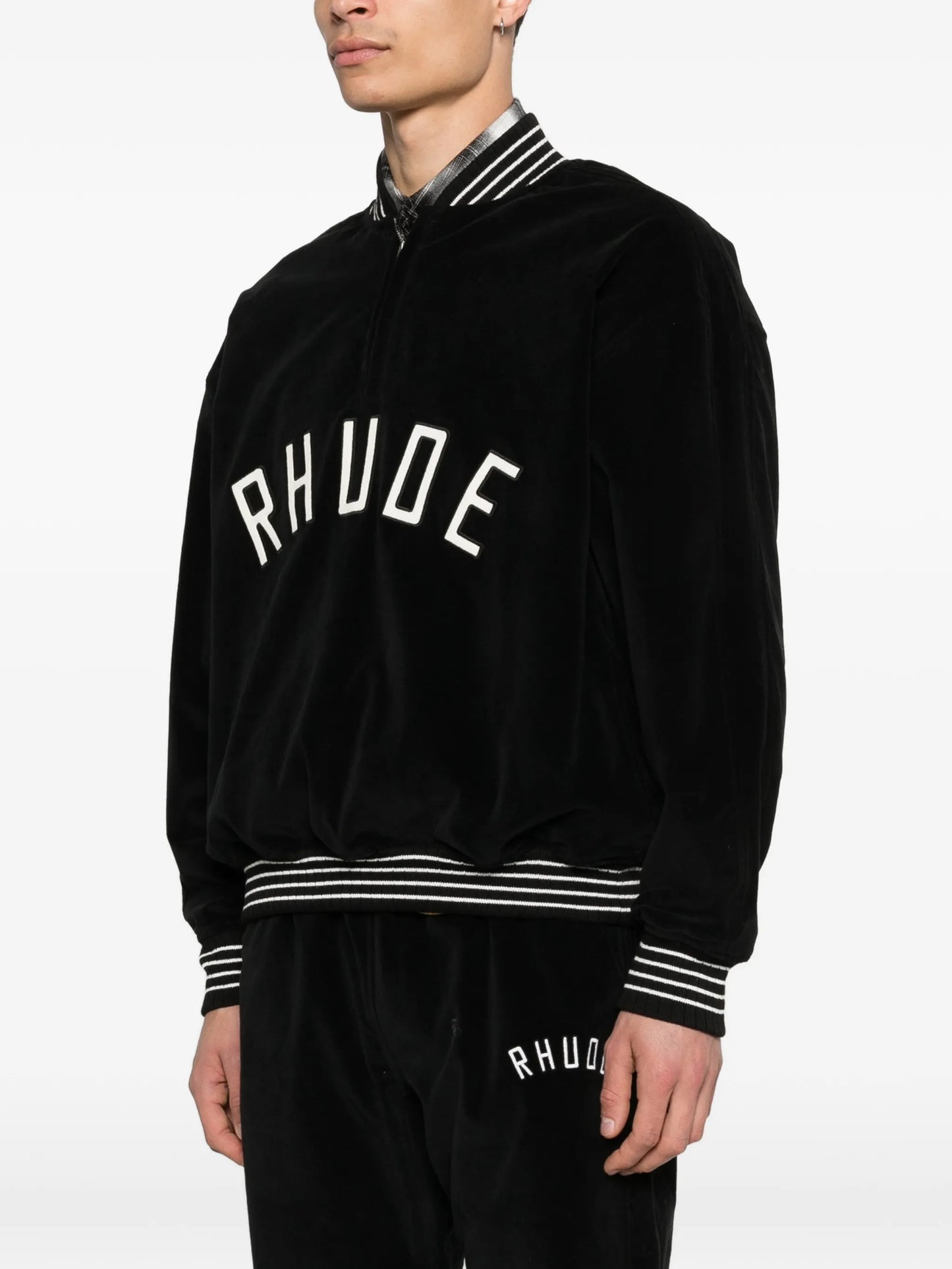 velour quarter-zip sweatshirt