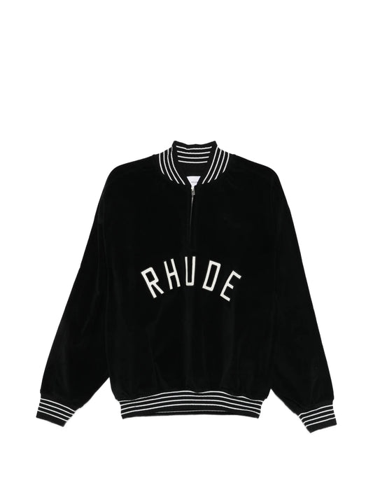 velour quarter-zip sweatshirt