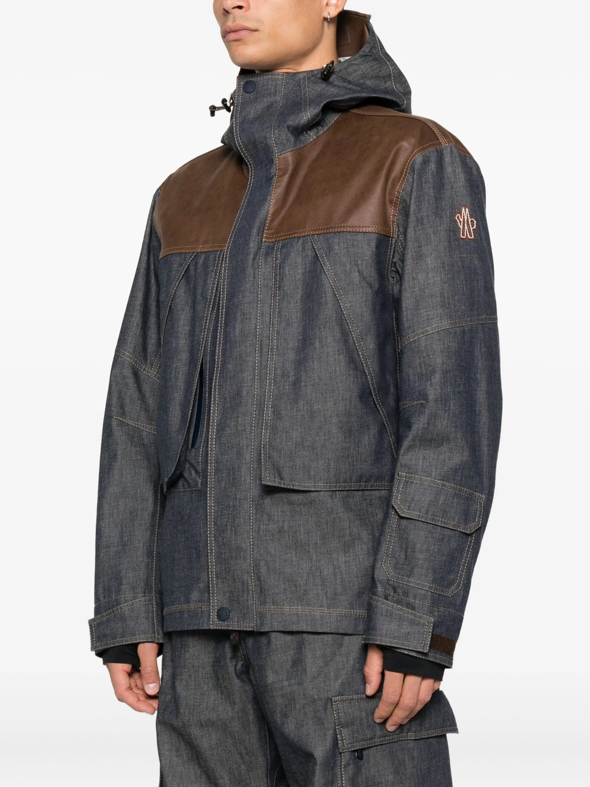 panelled hooded jacket