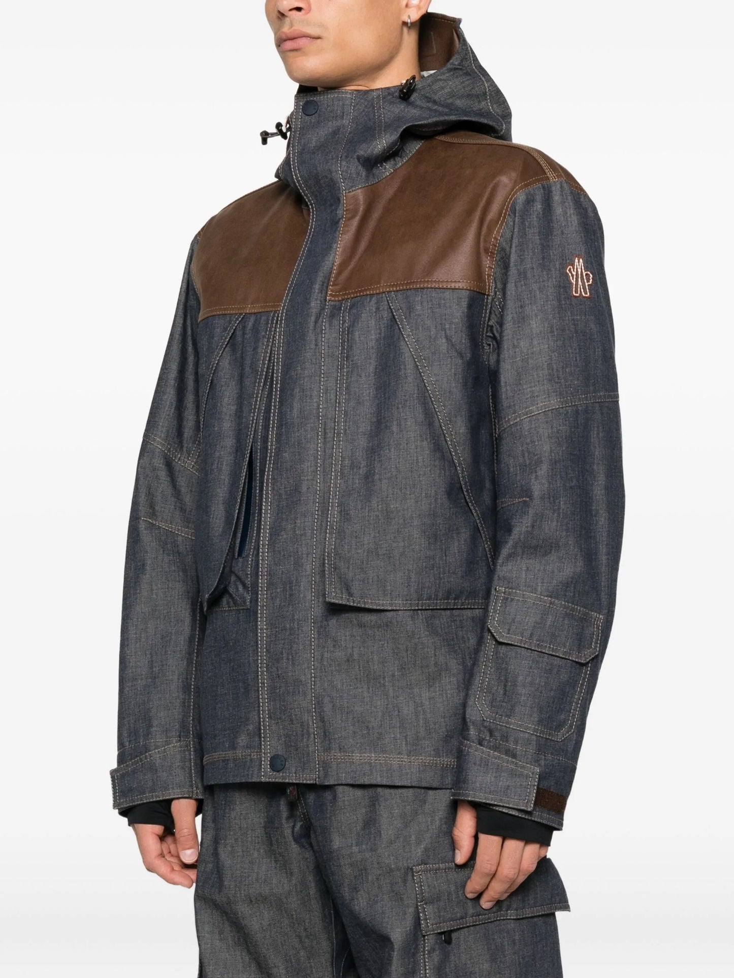 panelled hooded jacket