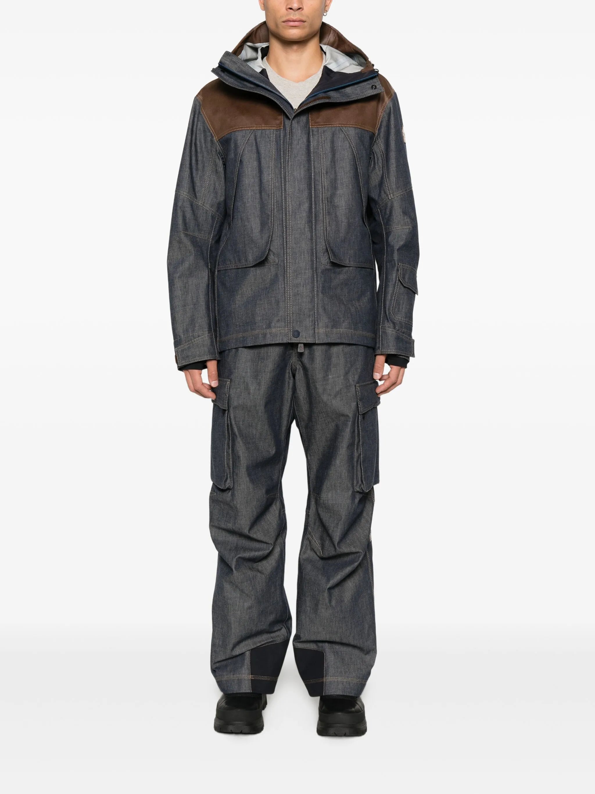panelled hooded jacket