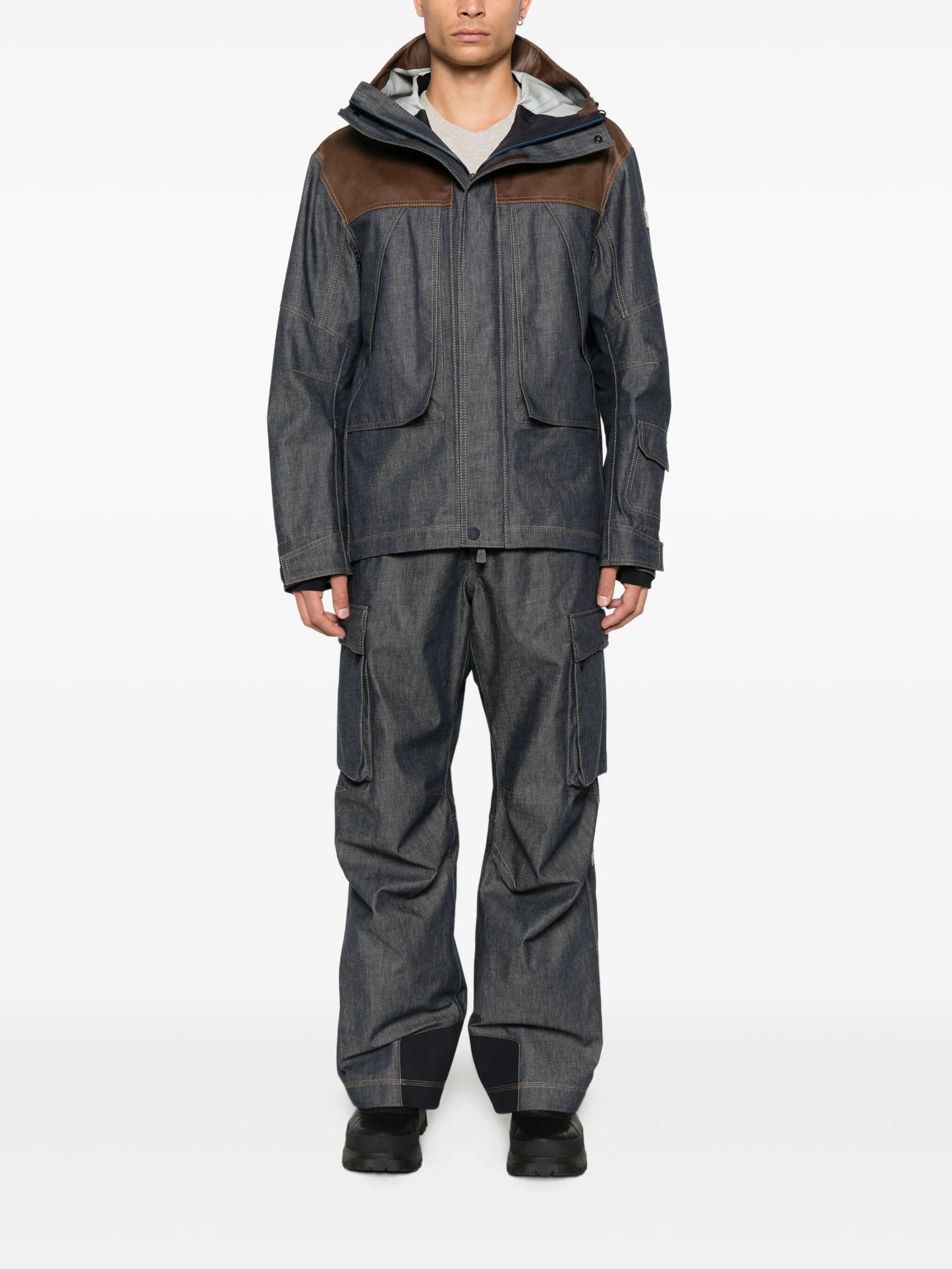 panelled hooded jacket