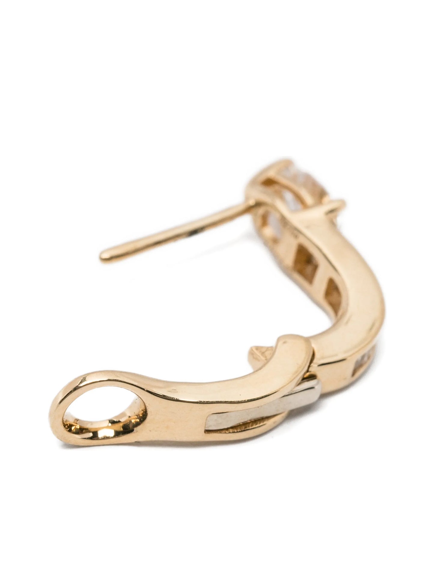 18CT yellow gold Saturn diamond huggies