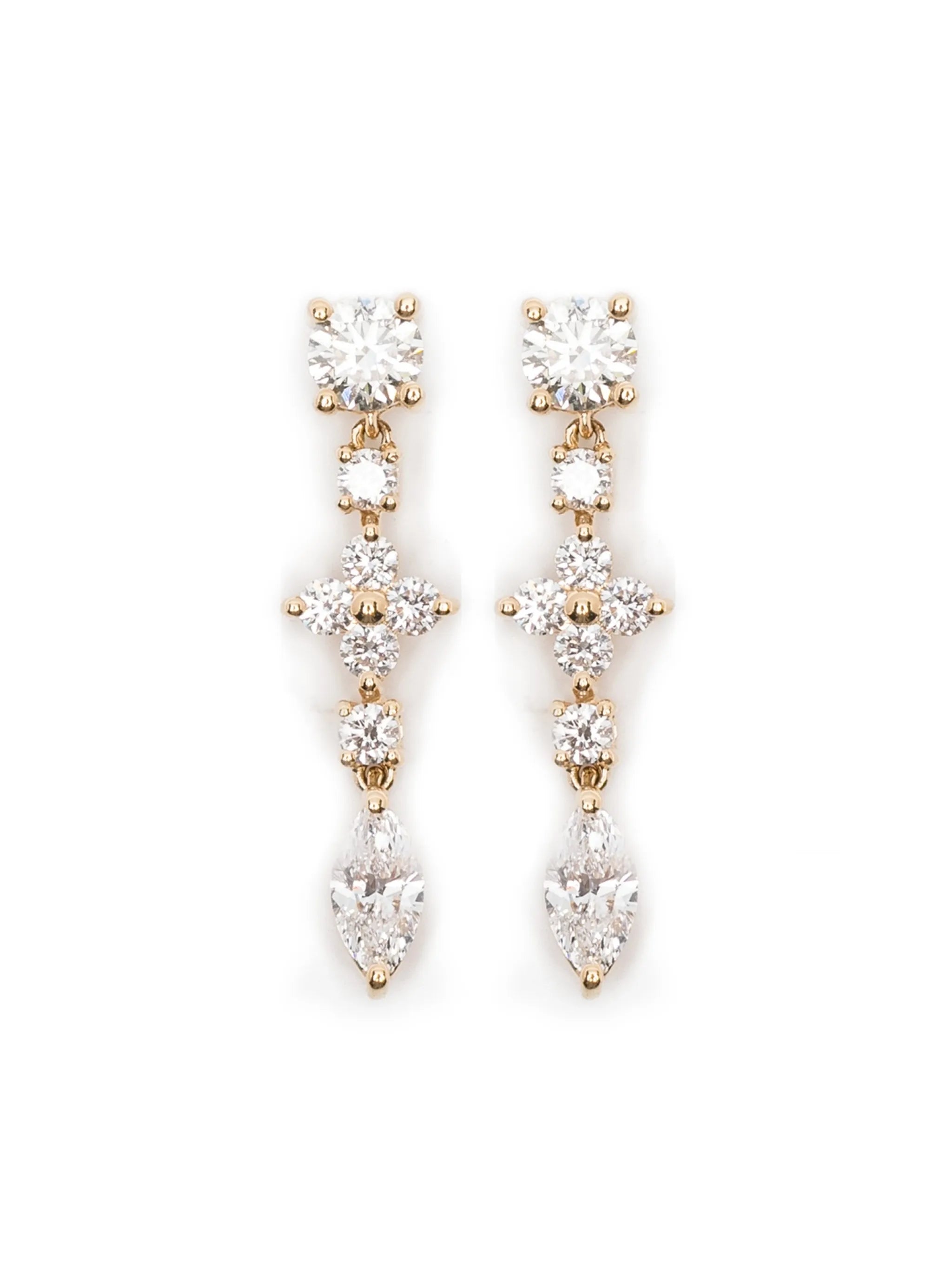 18CT yellow gold Vivi diamond drop earring