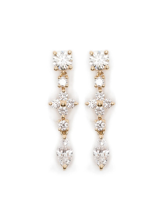 18CT yellow gold Vivi diamond drop earring