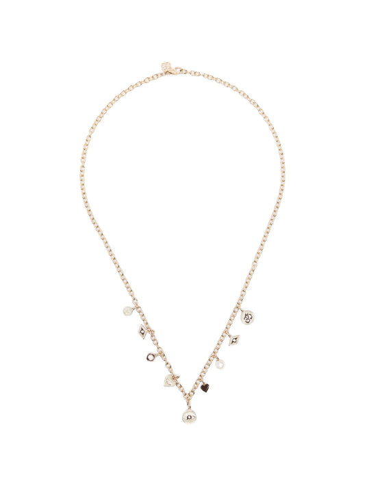 diamond enamel charm necklace