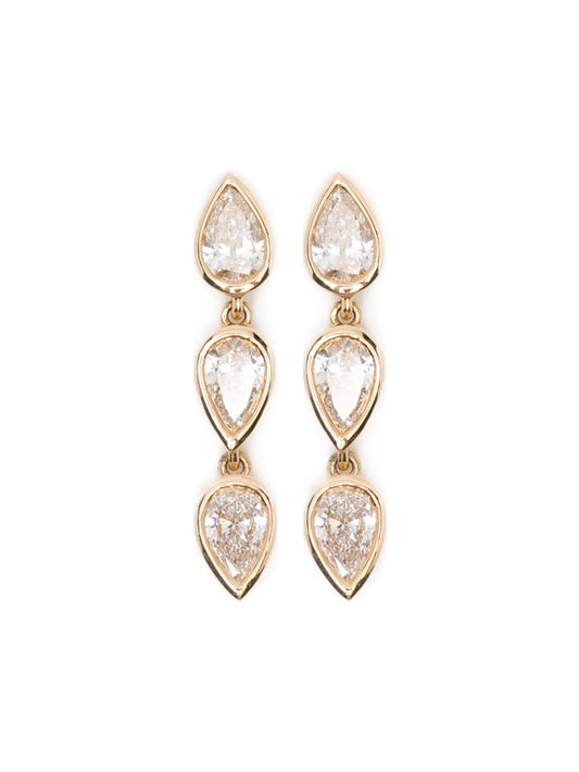 18CT yellow gold Elodie diamond drop earrings