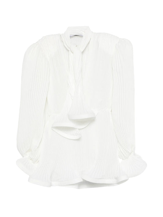 pleated puffy mini dress
