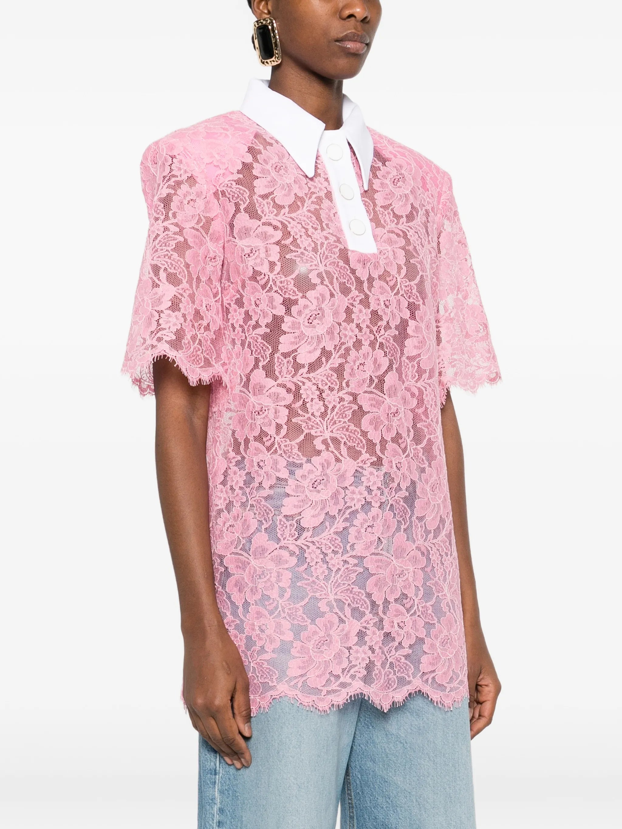 lace polo top