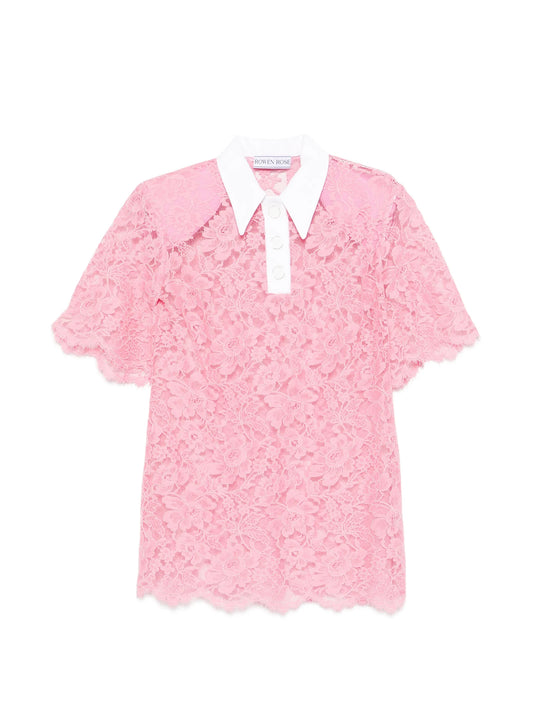 lace polo top