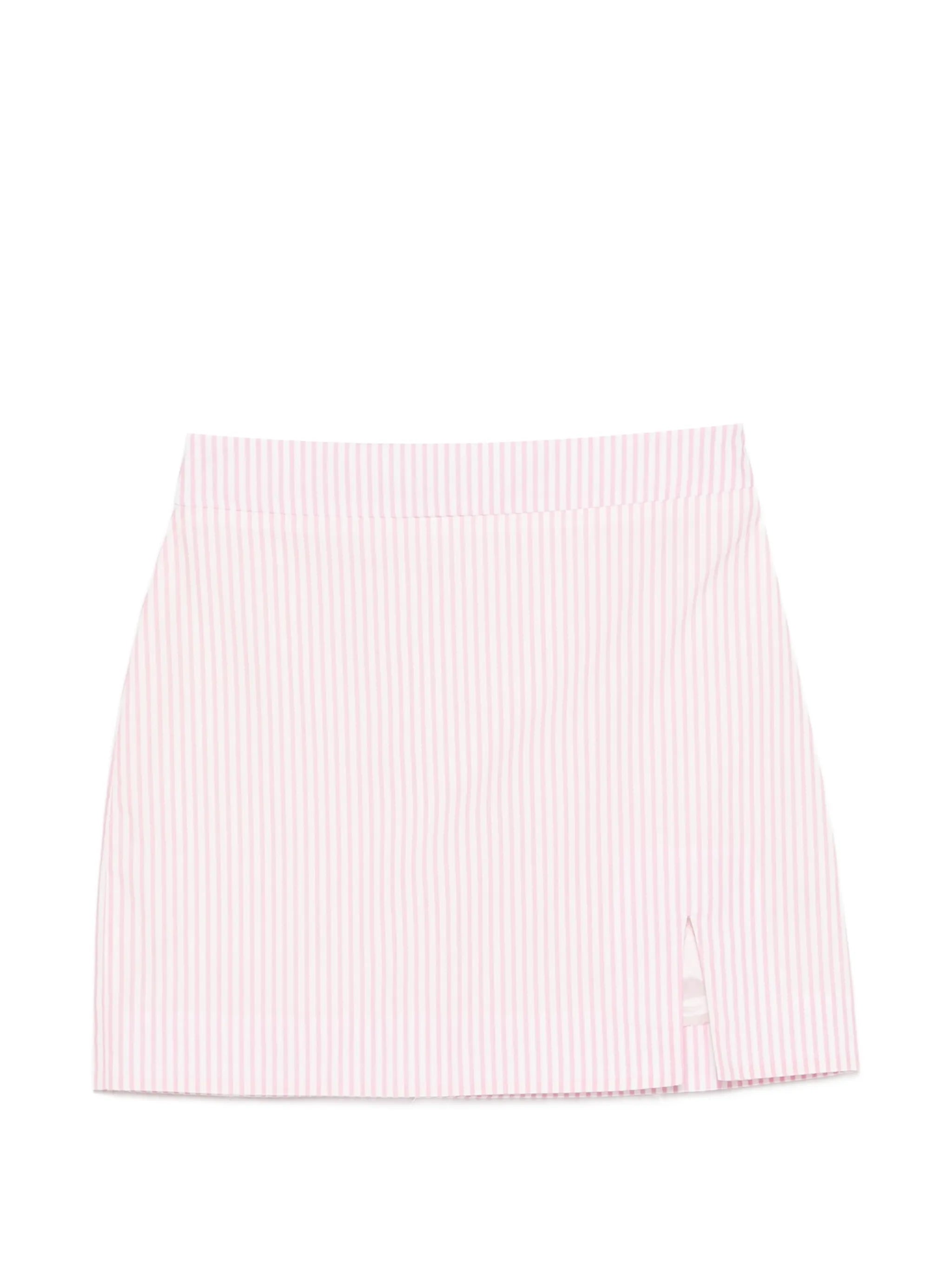 striped mini skirt
