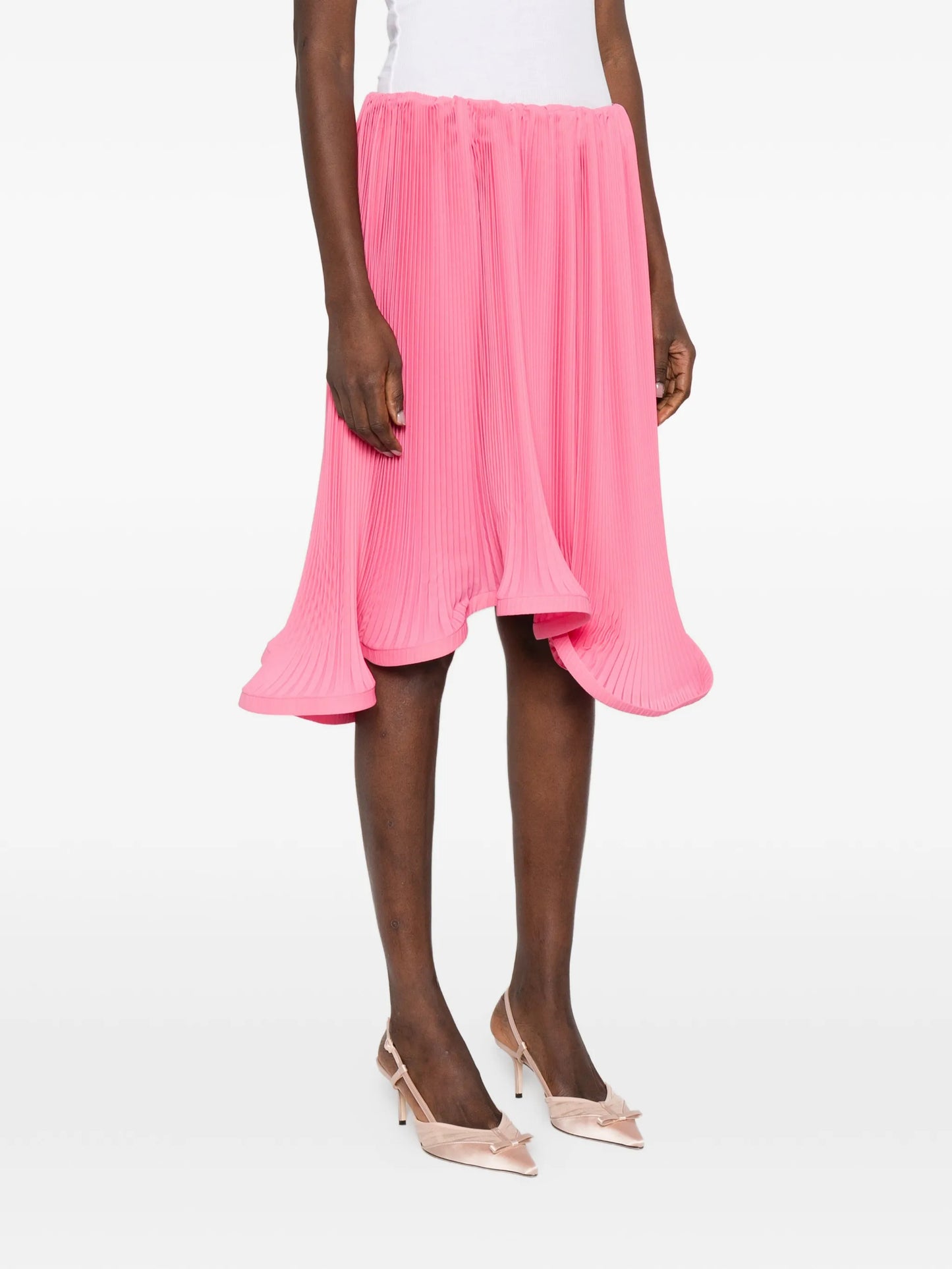 pleated midi skirt