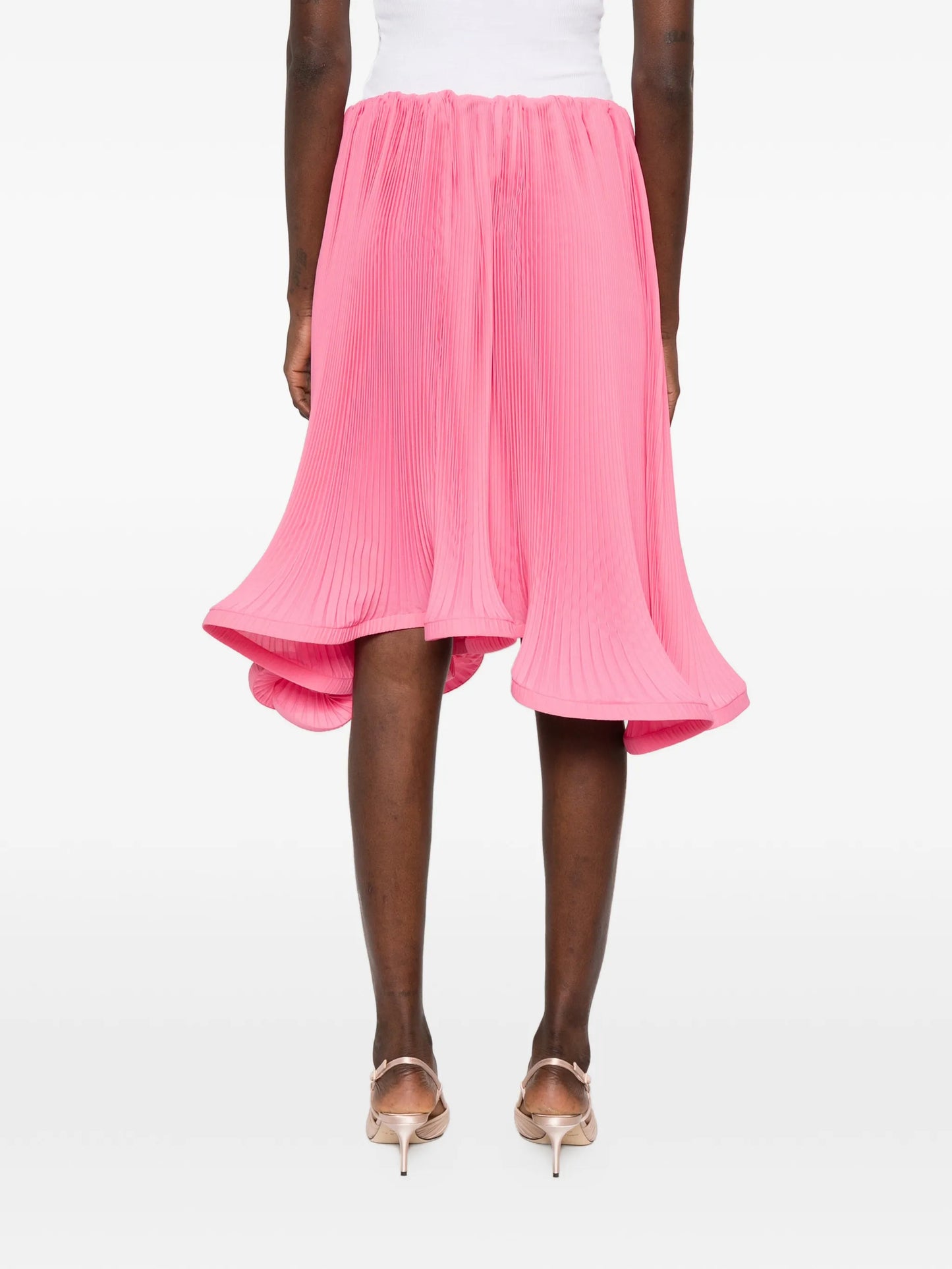 pleated midi skirt