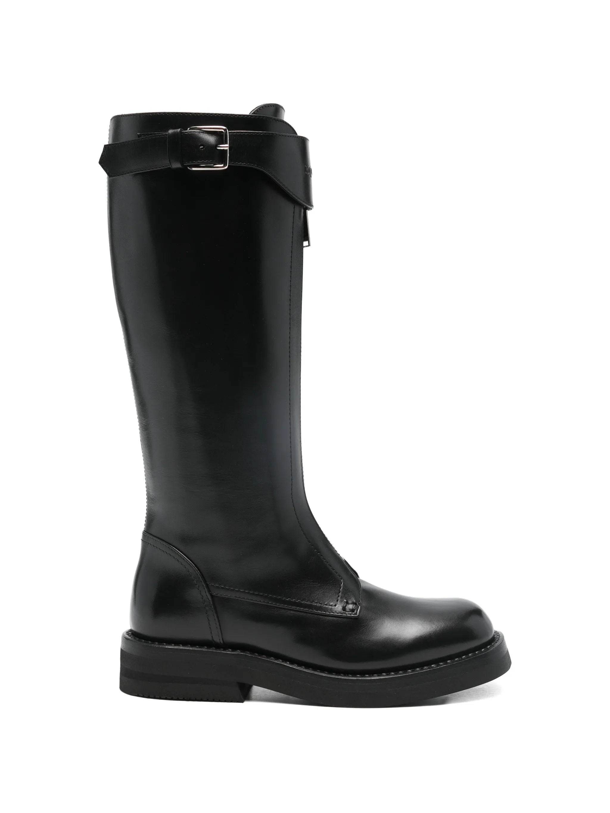Countryside buckle leather knee boots