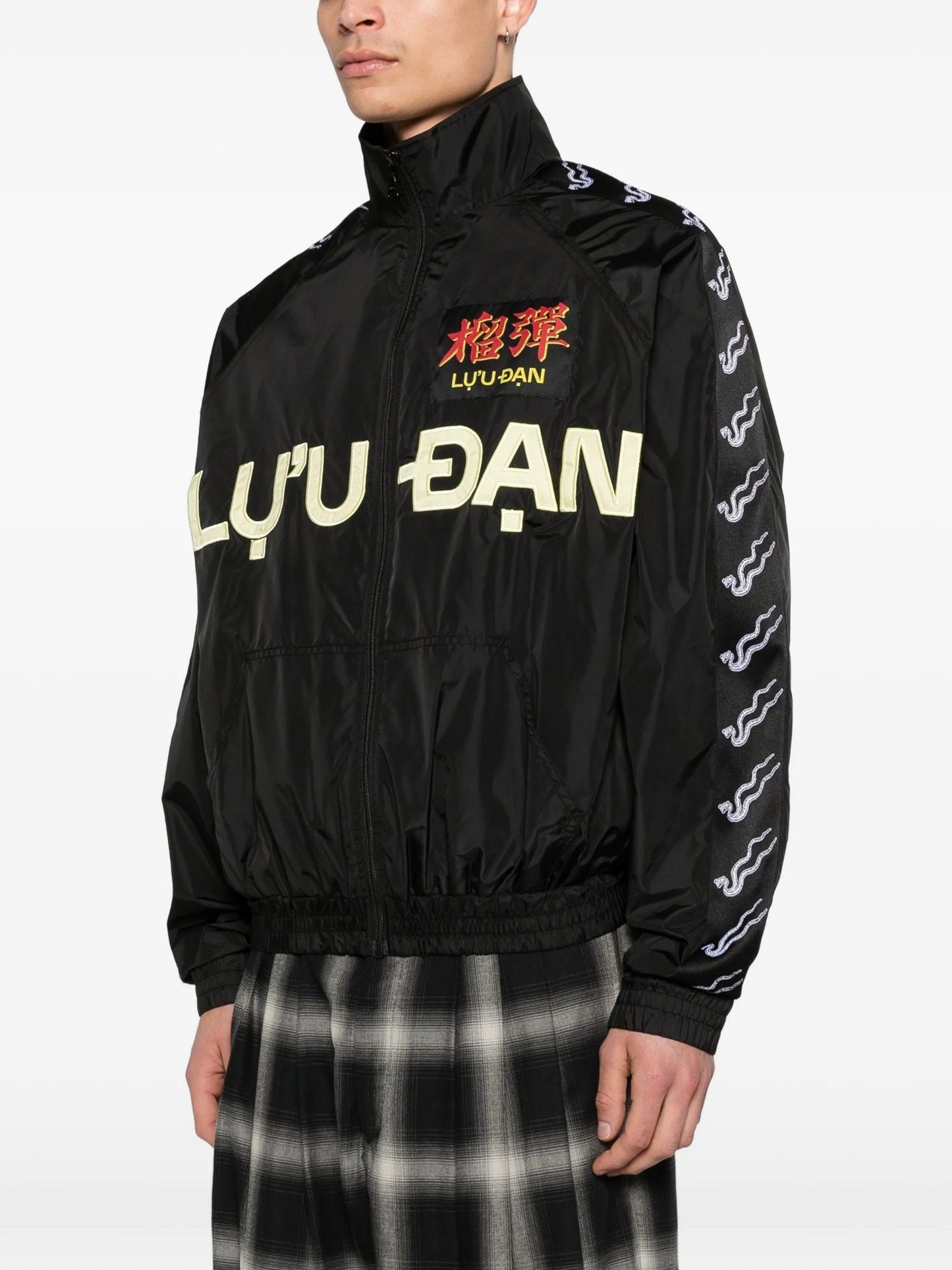 logo-embroidered windbreaker