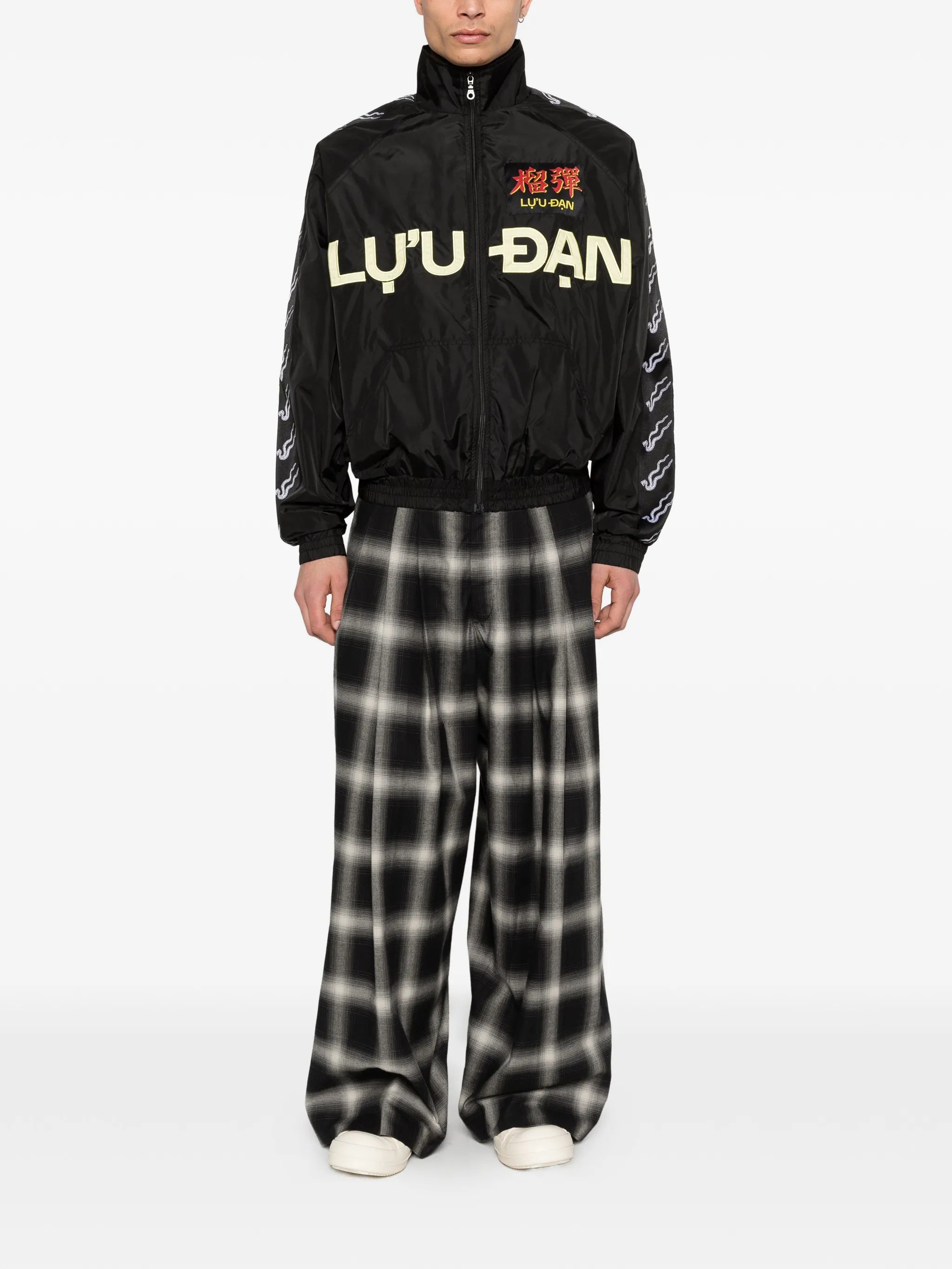 logo-embroidered windbreaker