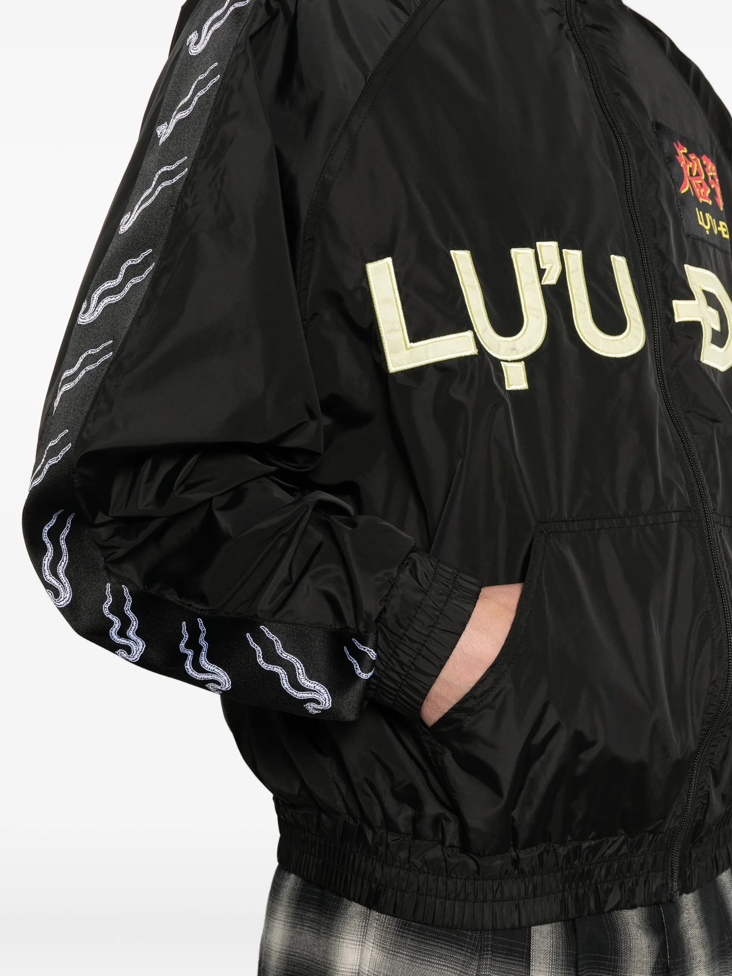 logo-embroidered windbreaker