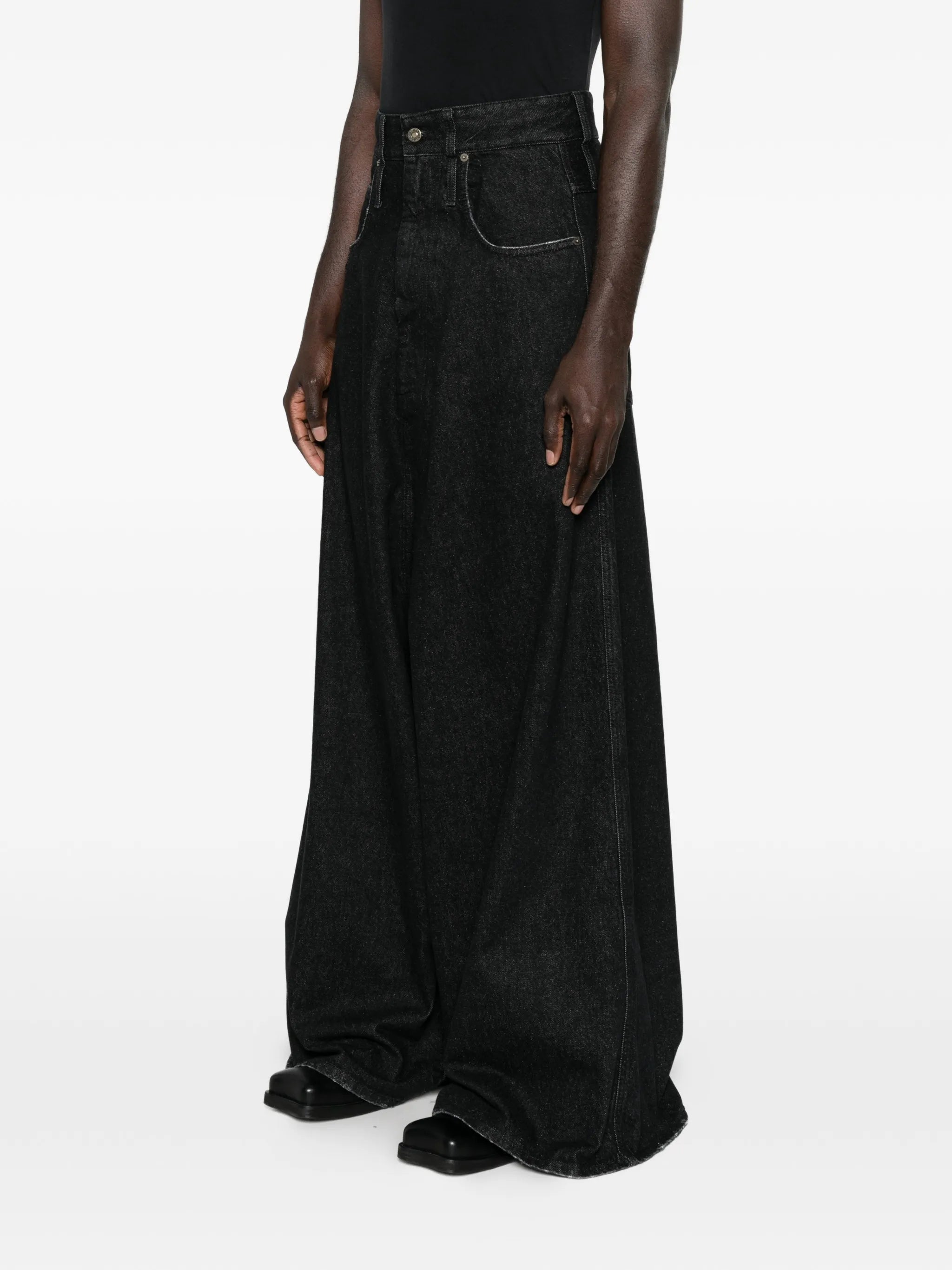 drop crotch wide leg jeans
