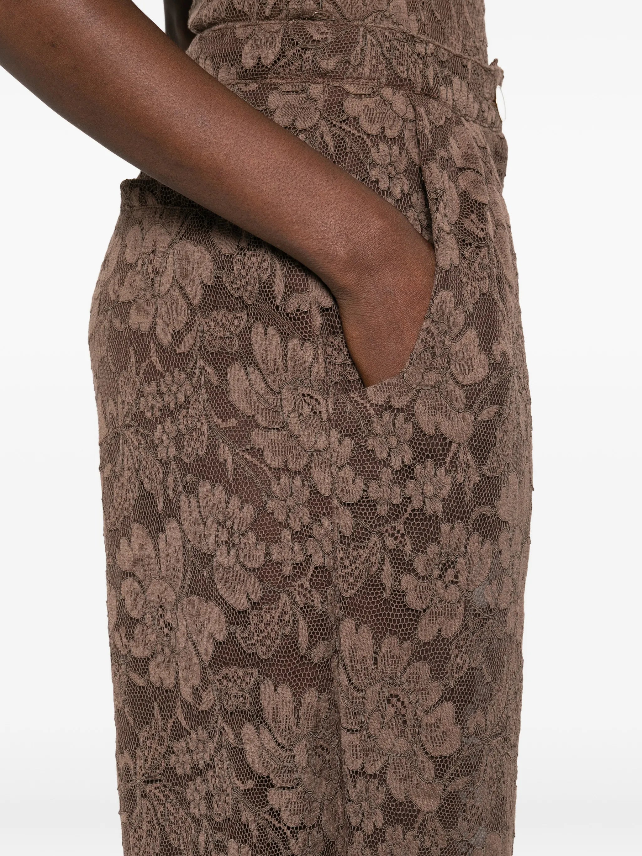 floral-print trousers