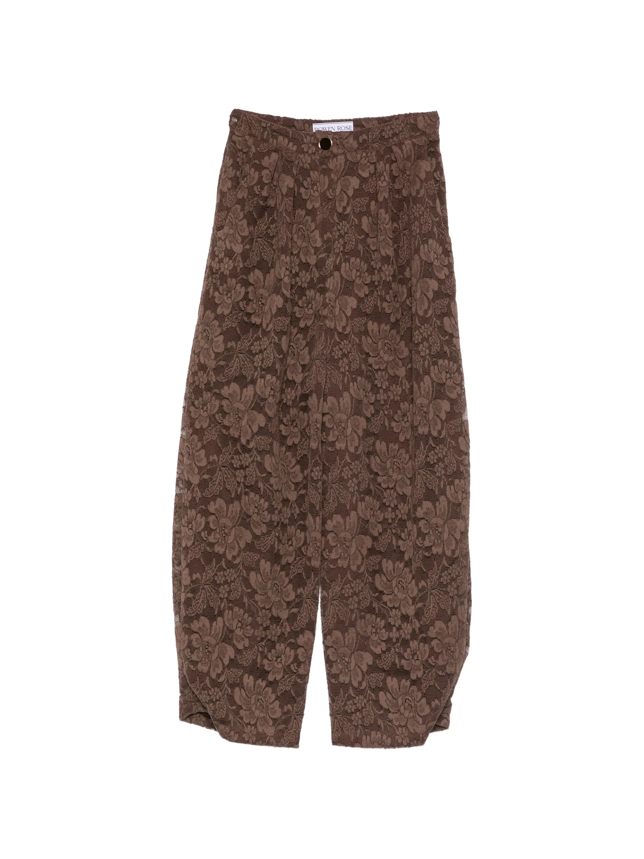 floral-print trousers