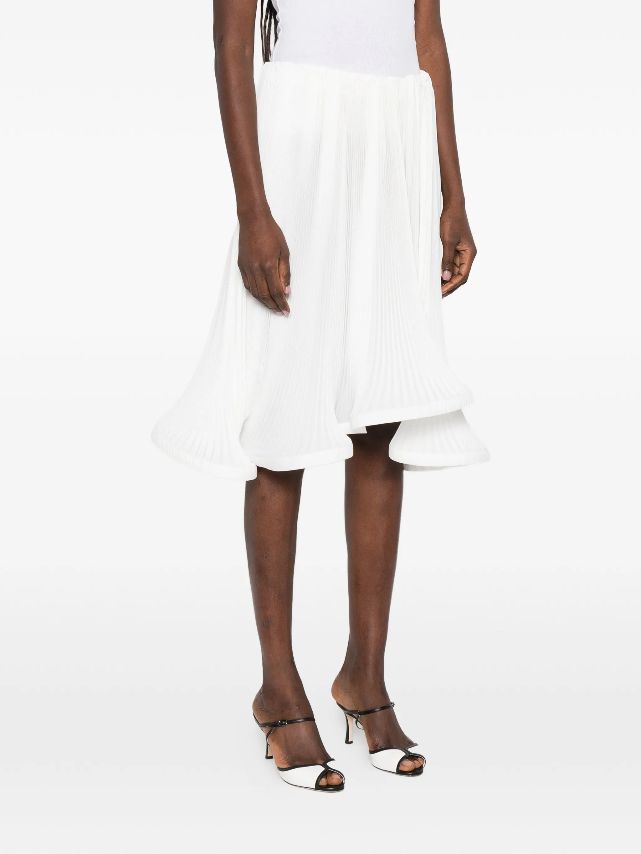 pleated midi skirt