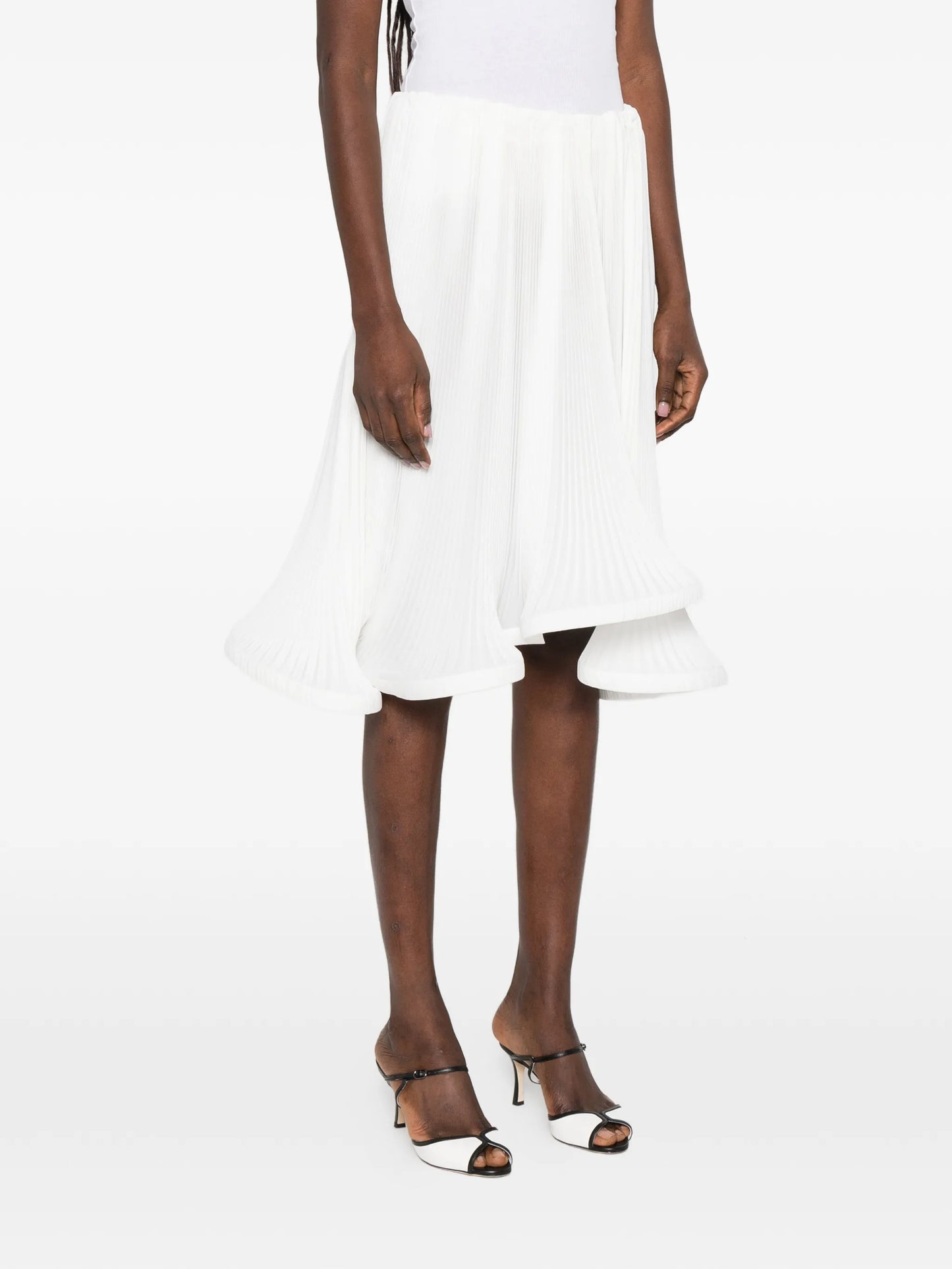 pleated midi skirt