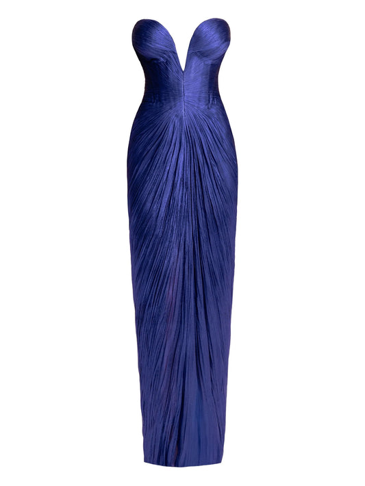Alessandra strapless lace-up maxi dress