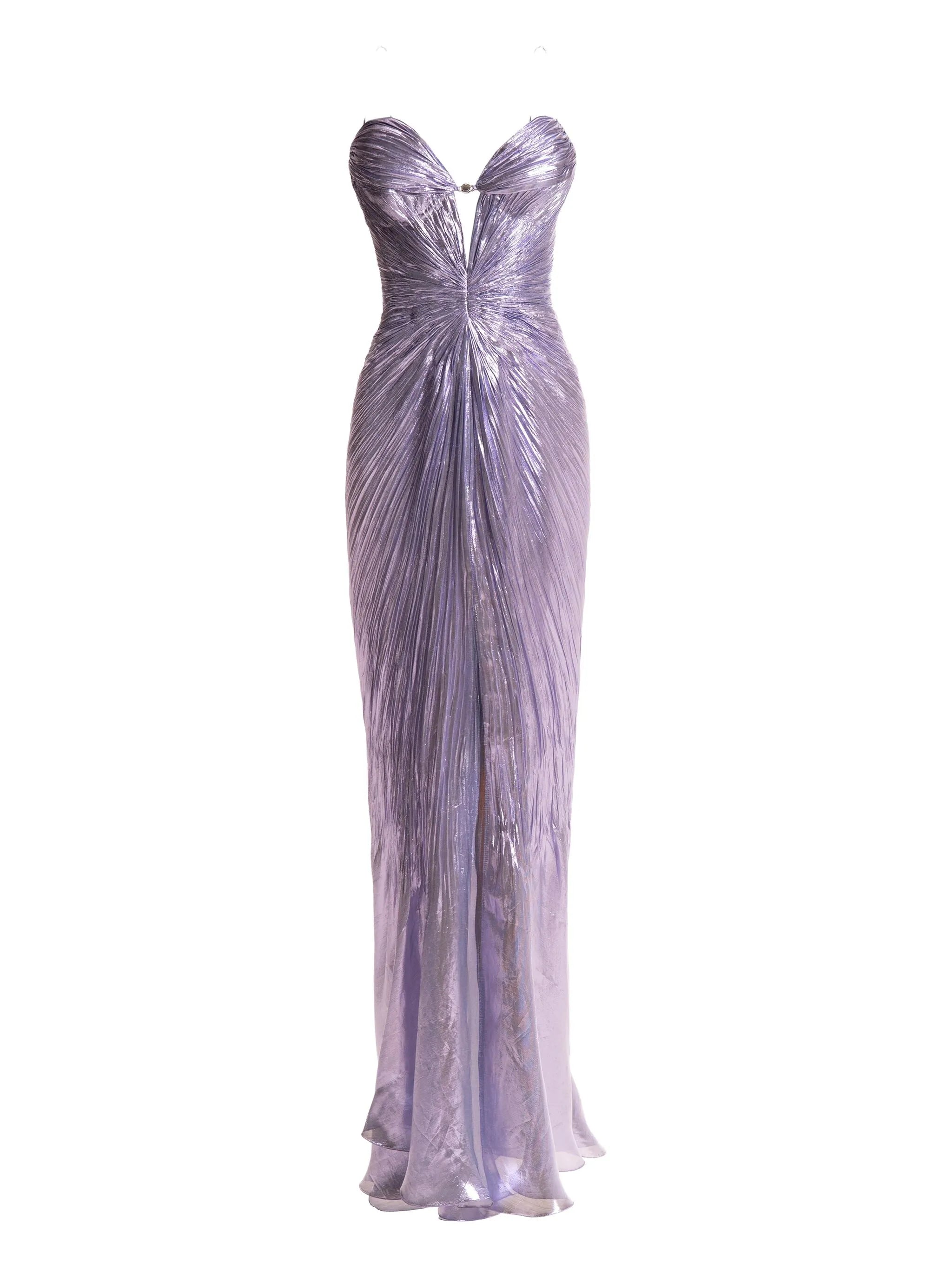 Sara metallic-effect maxi dress