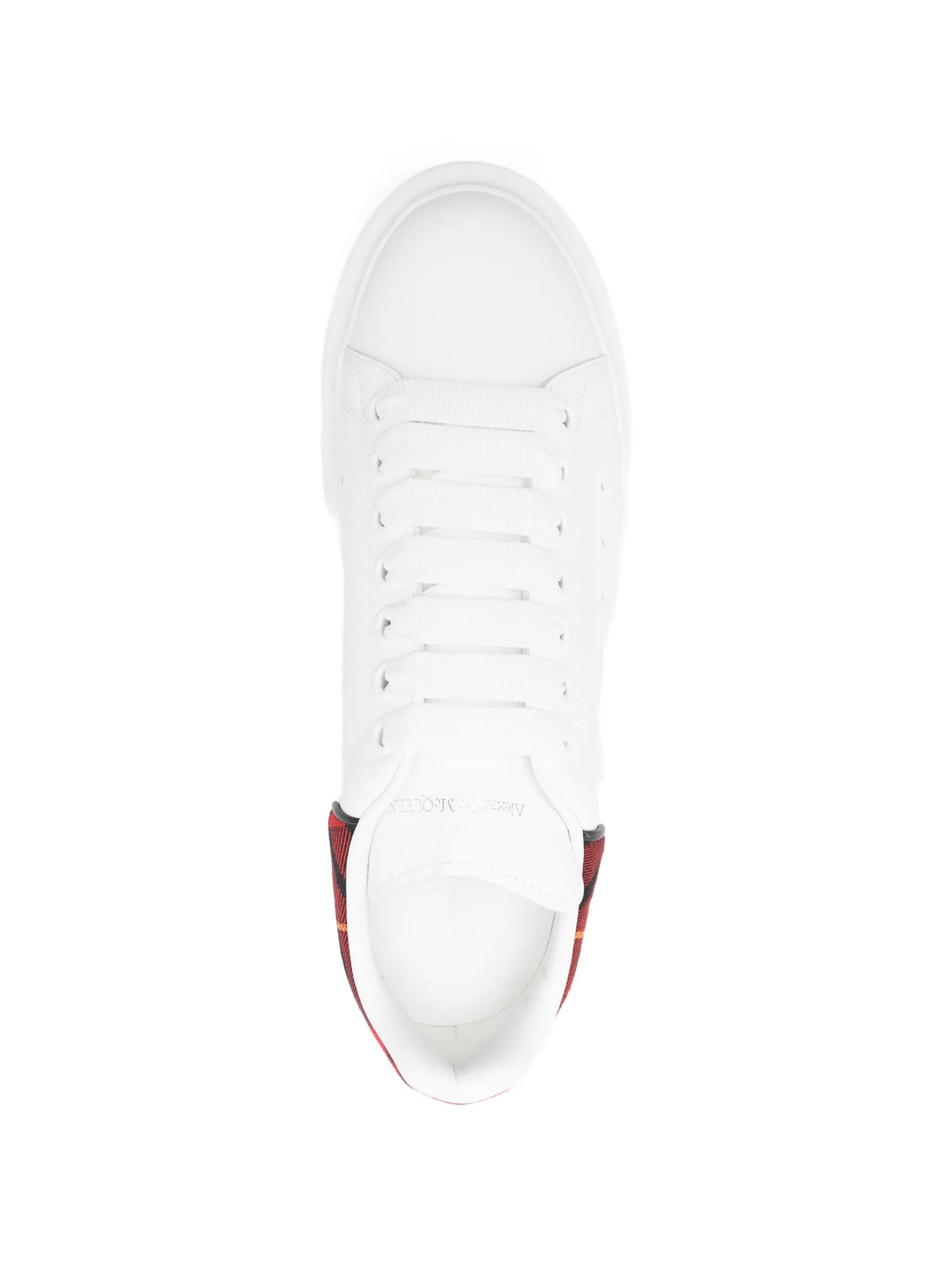 Oversized tartan-detail lace-up sneakers