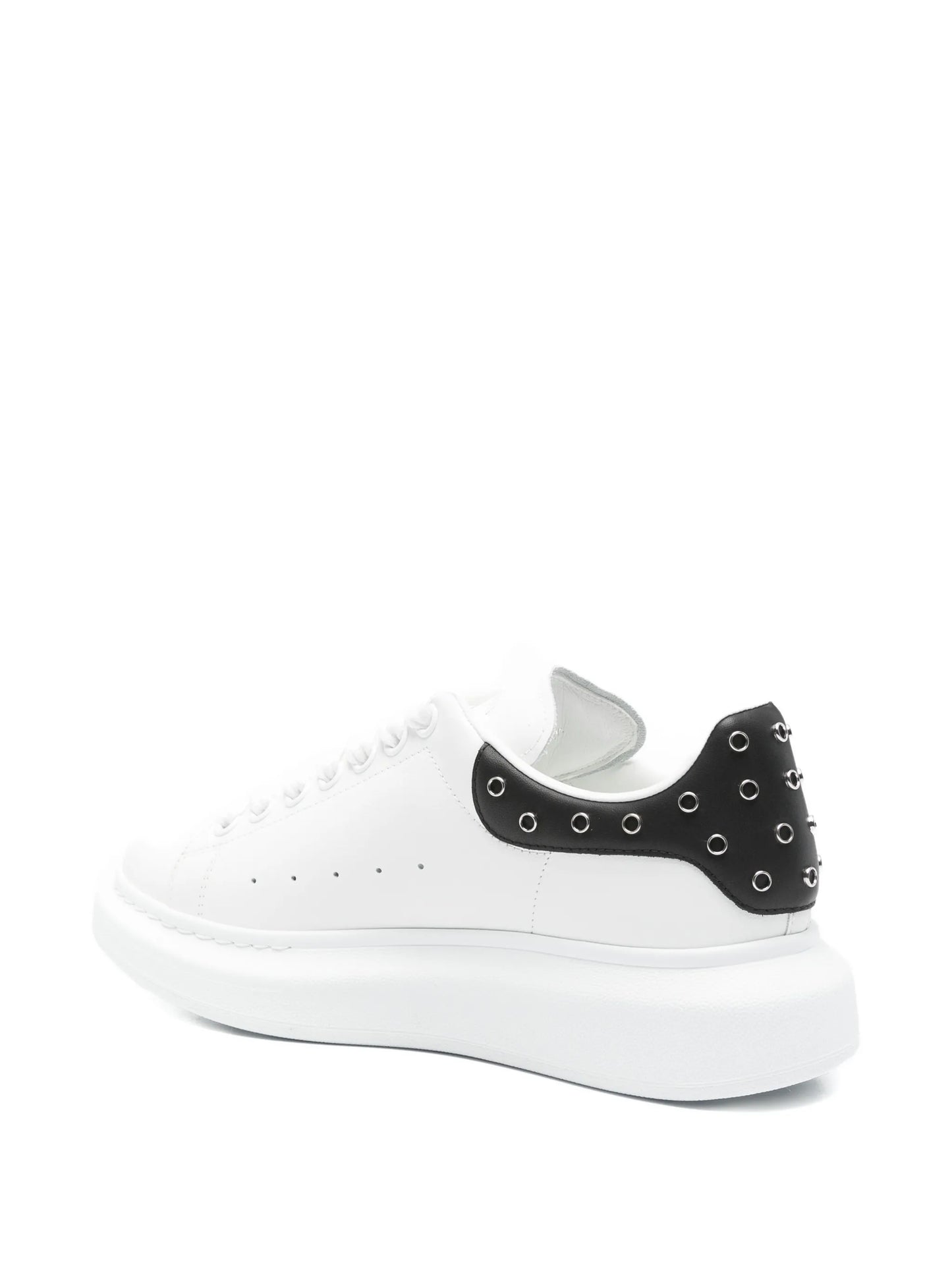 Oversized eyelet-details lace-up sneakers