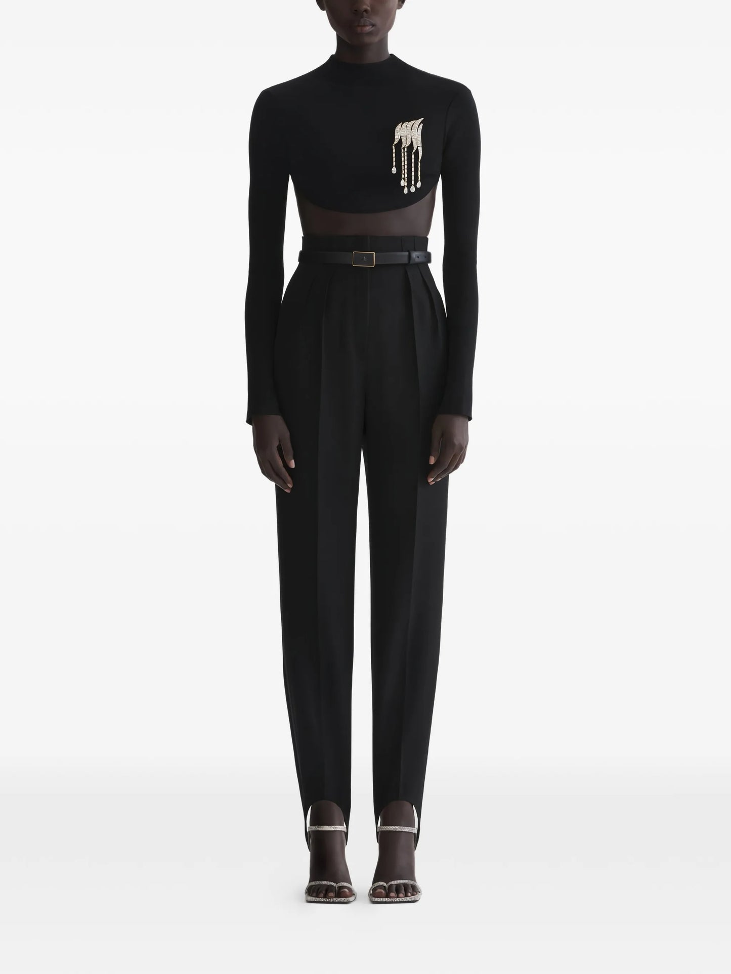 black cropped top