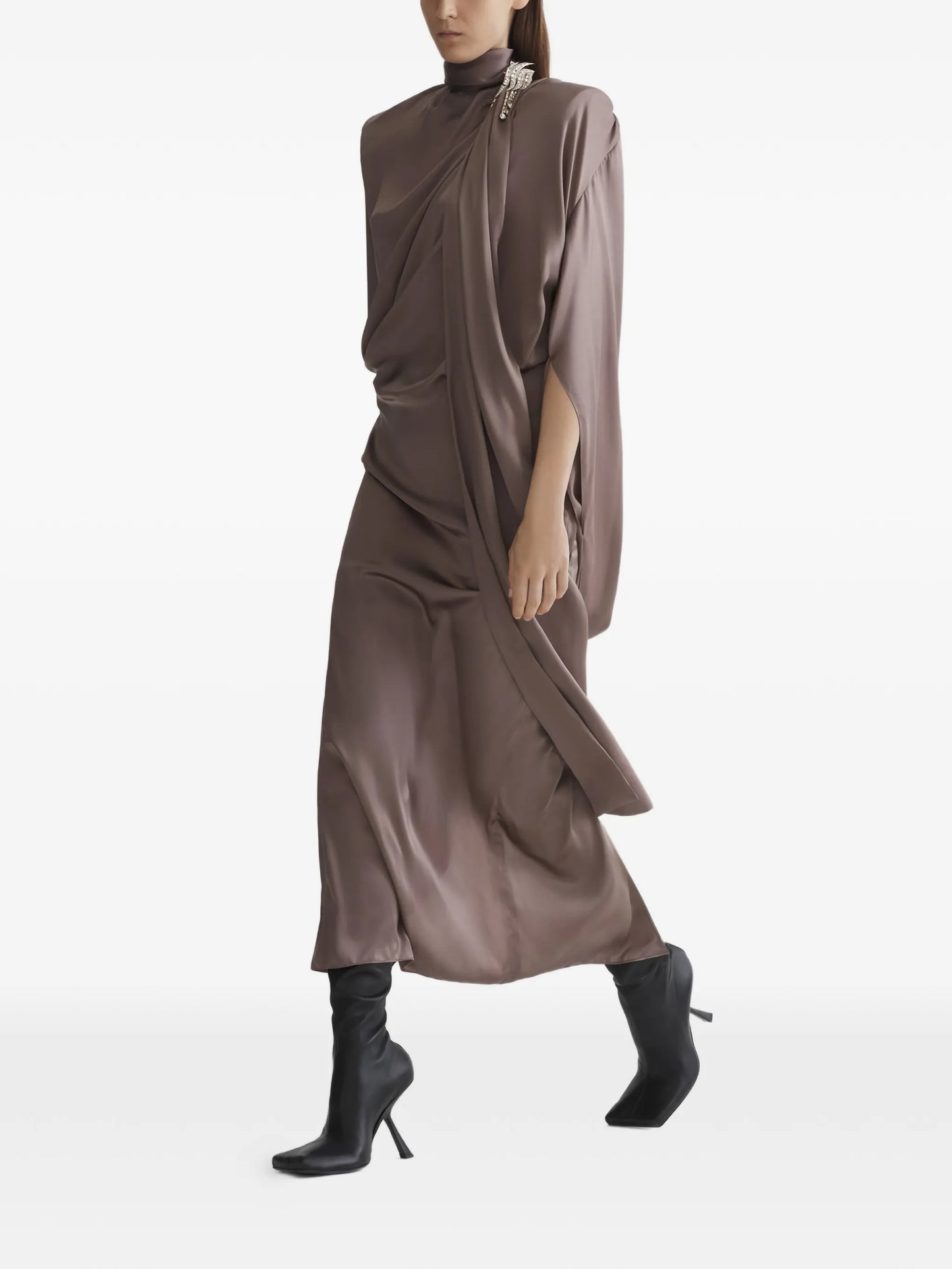 scarf draped dress