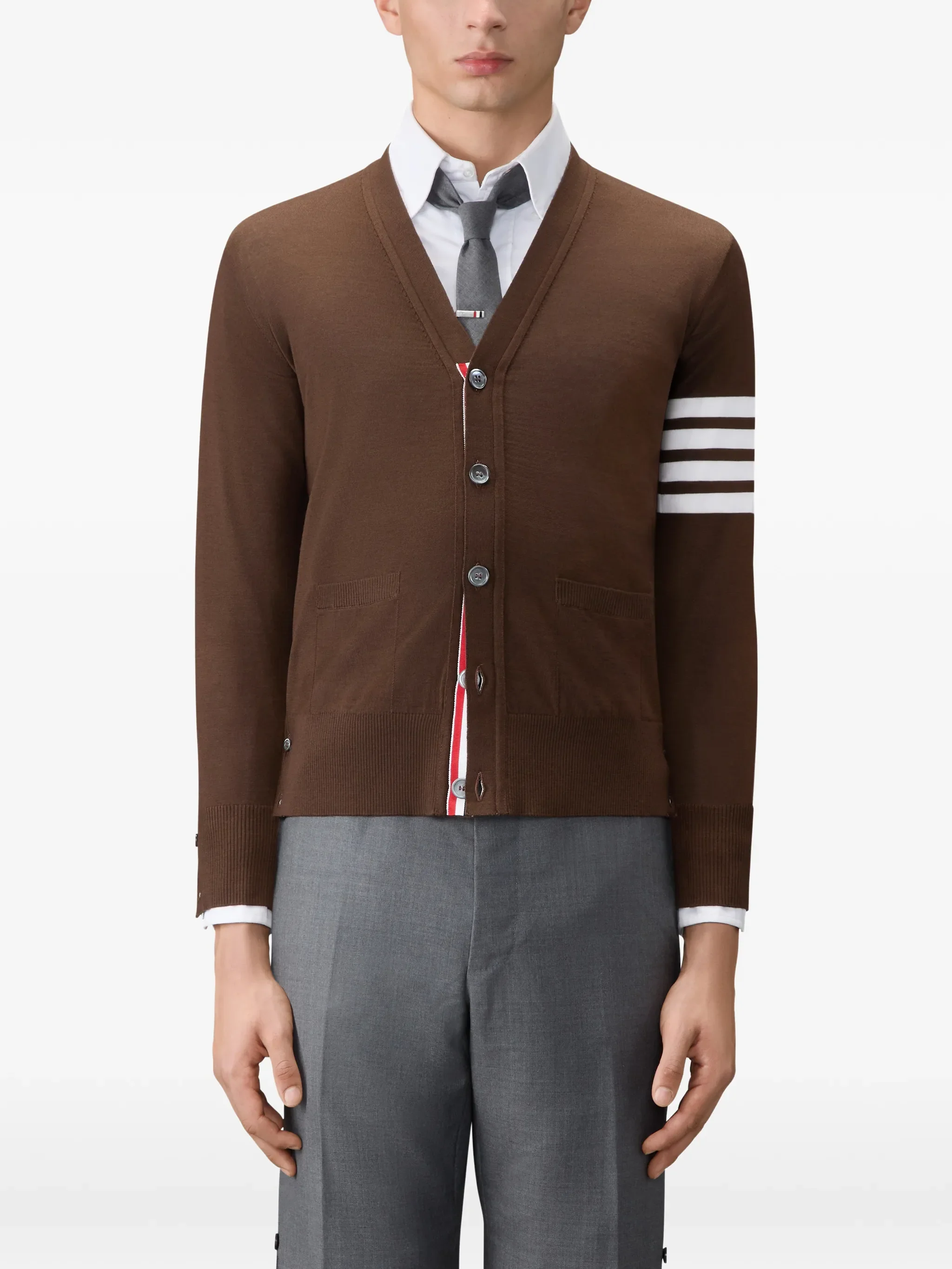 merino wool 4-Bar classic V-neck cardigan