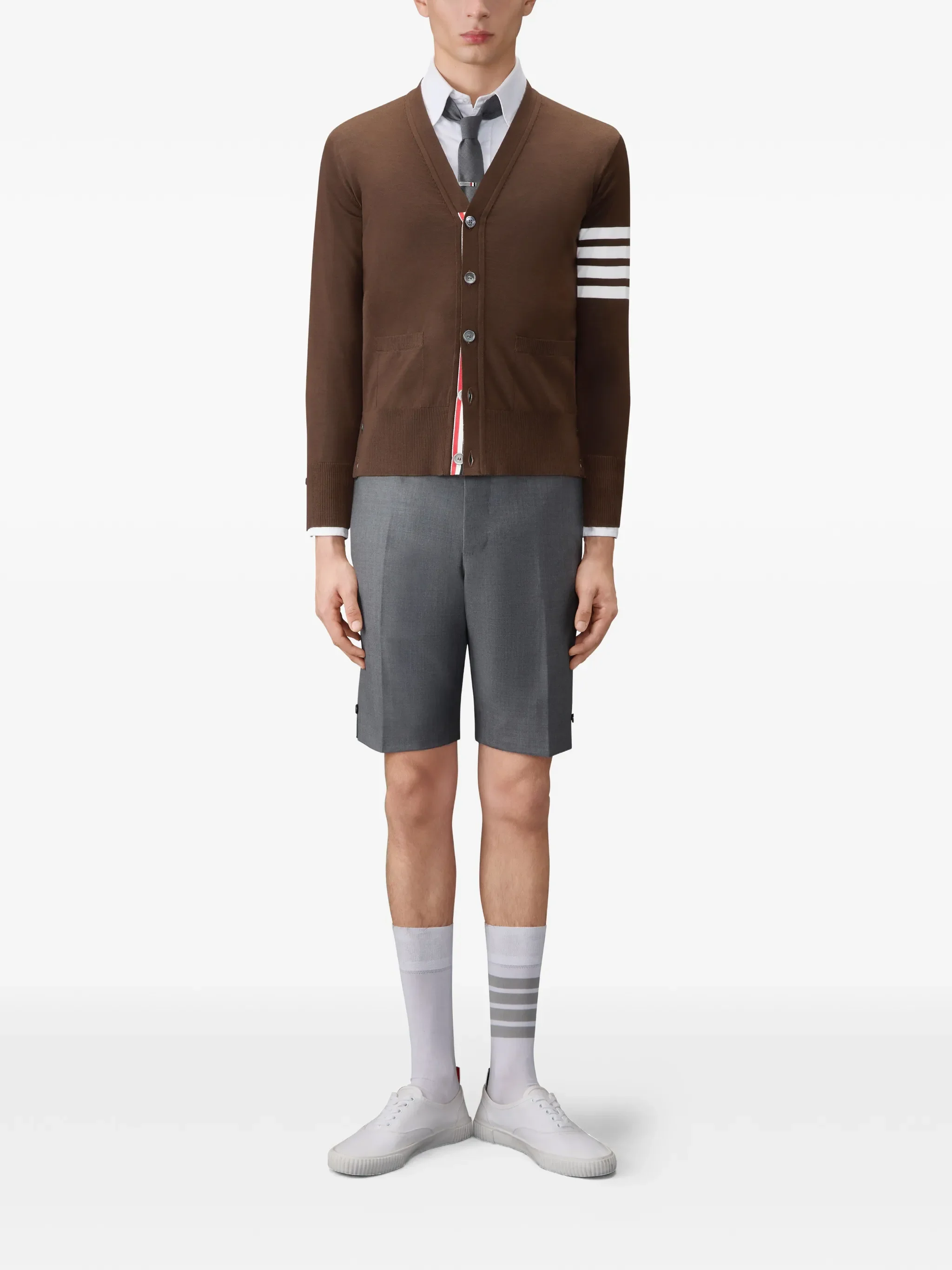 merino wool 4-Bar classic V-neck cardigan