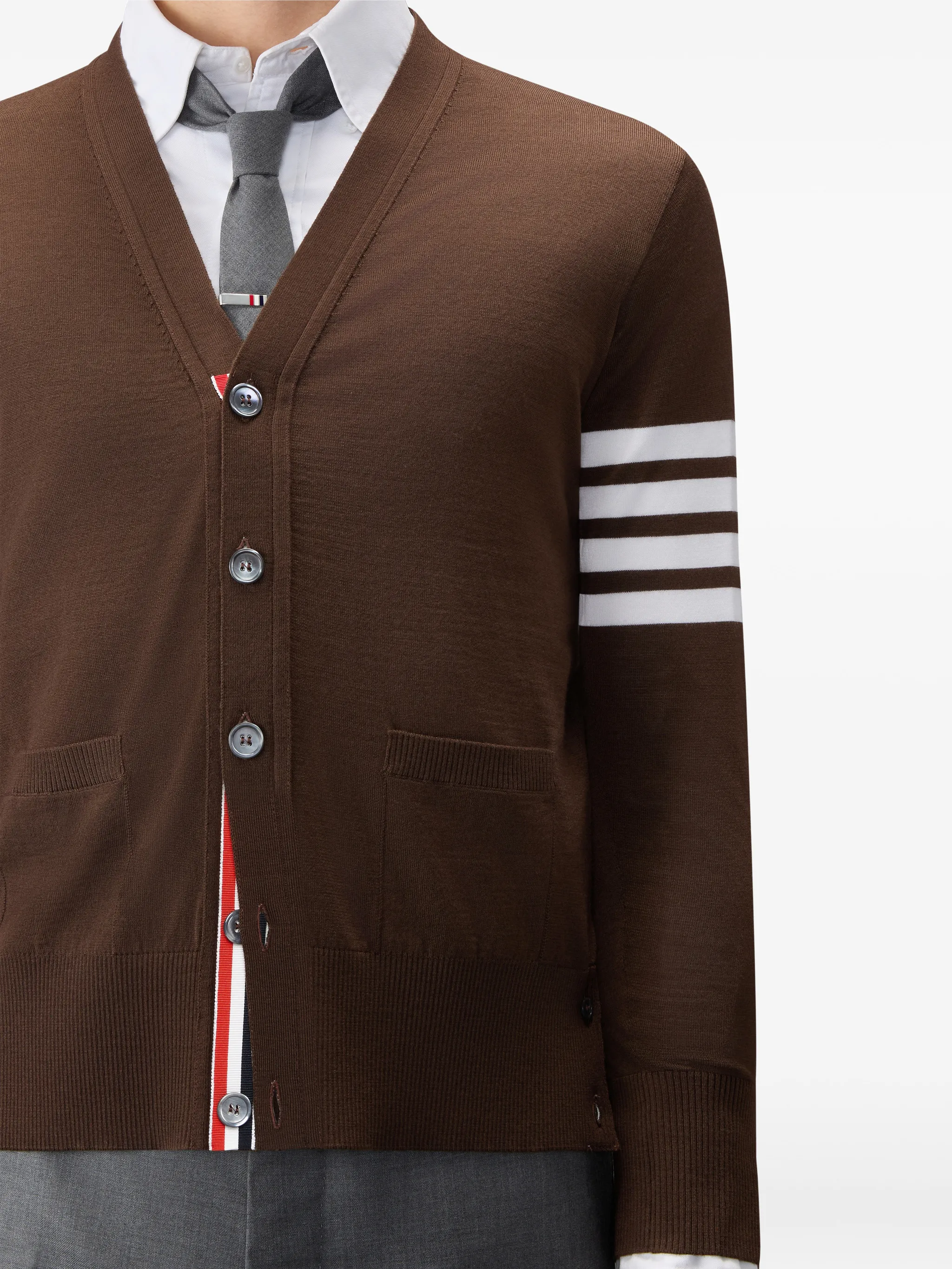 merino wool 4-Bar classic V-neck cardigan