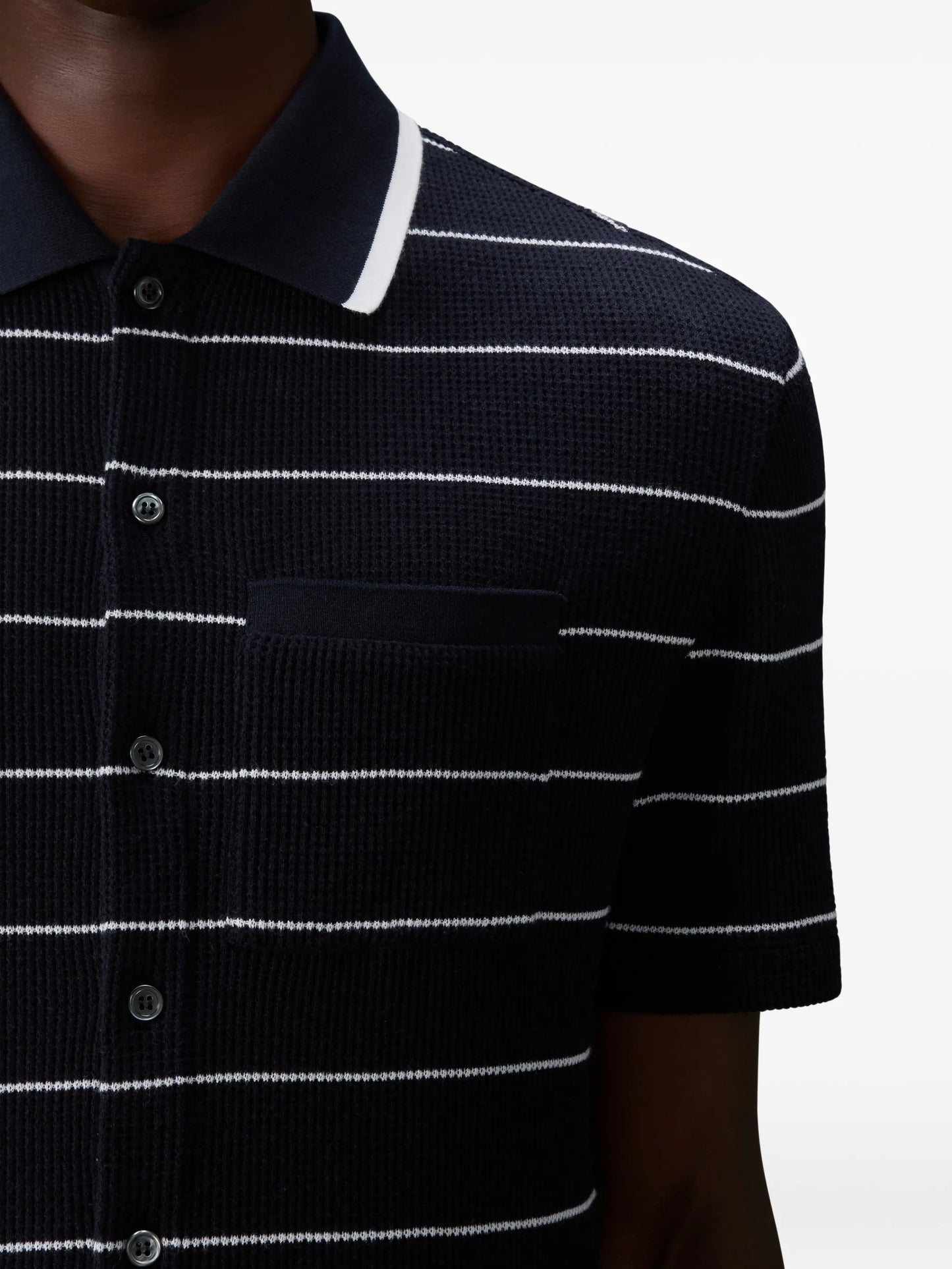 striped waffle short-sleeve shirt