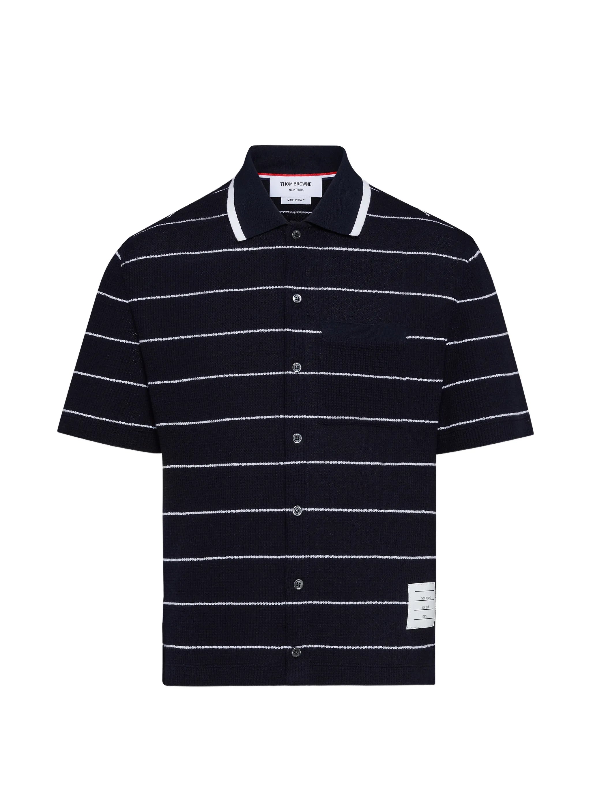 striped waffle short-sleeve shirt