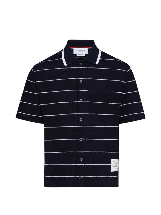 striped waffle short-sleeve shirt