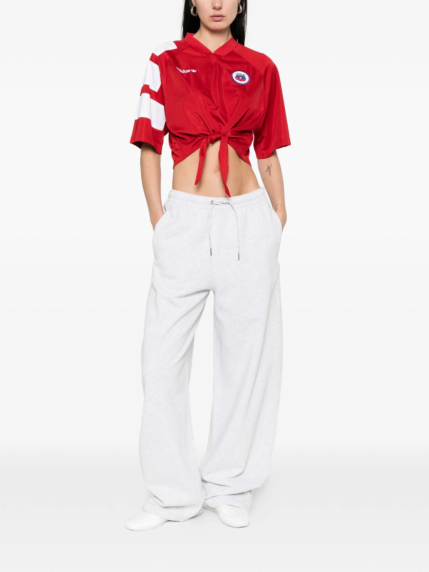 rhinestone-detailed track pants