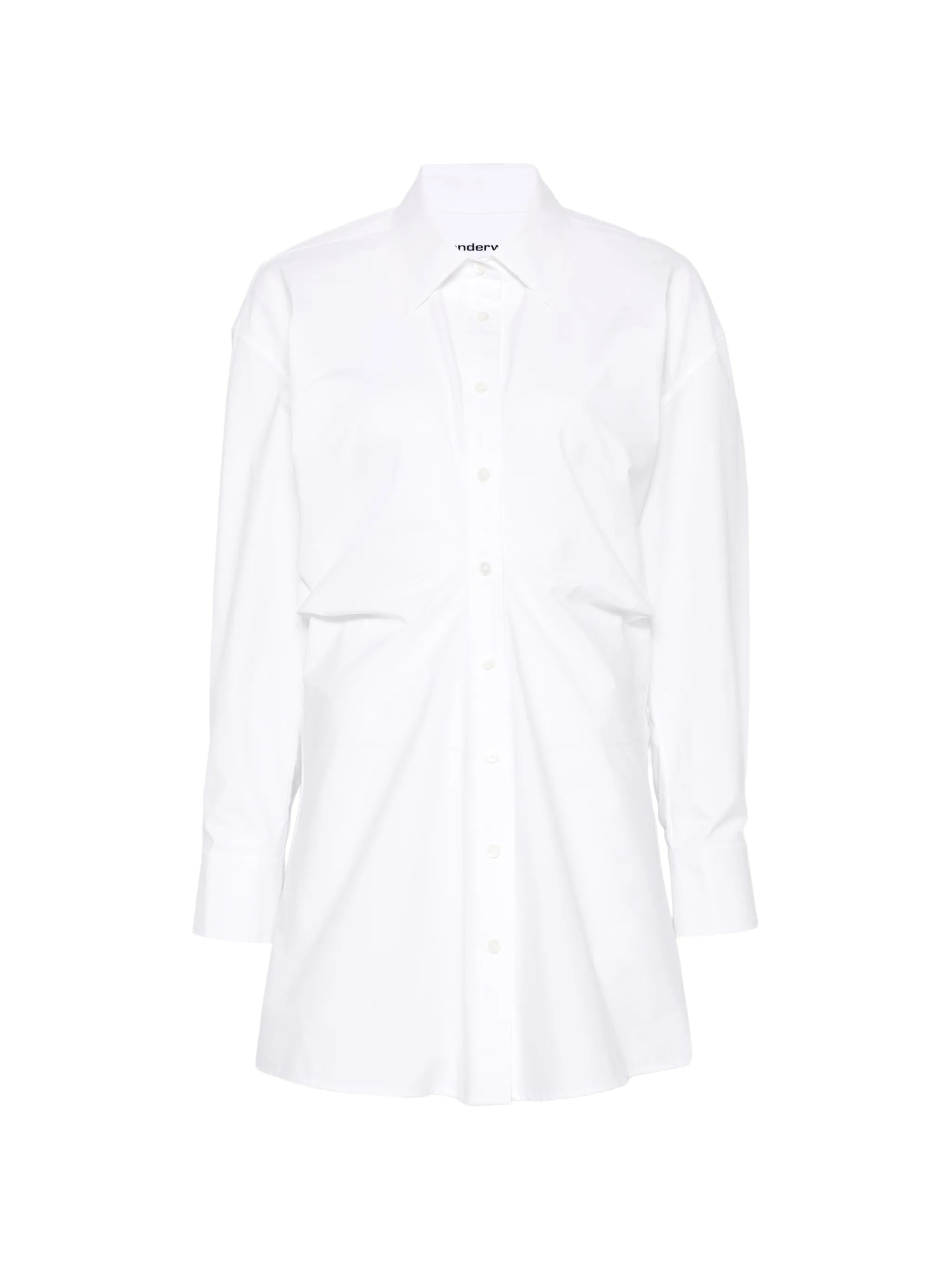 gathered-detail shirt-style mini dress