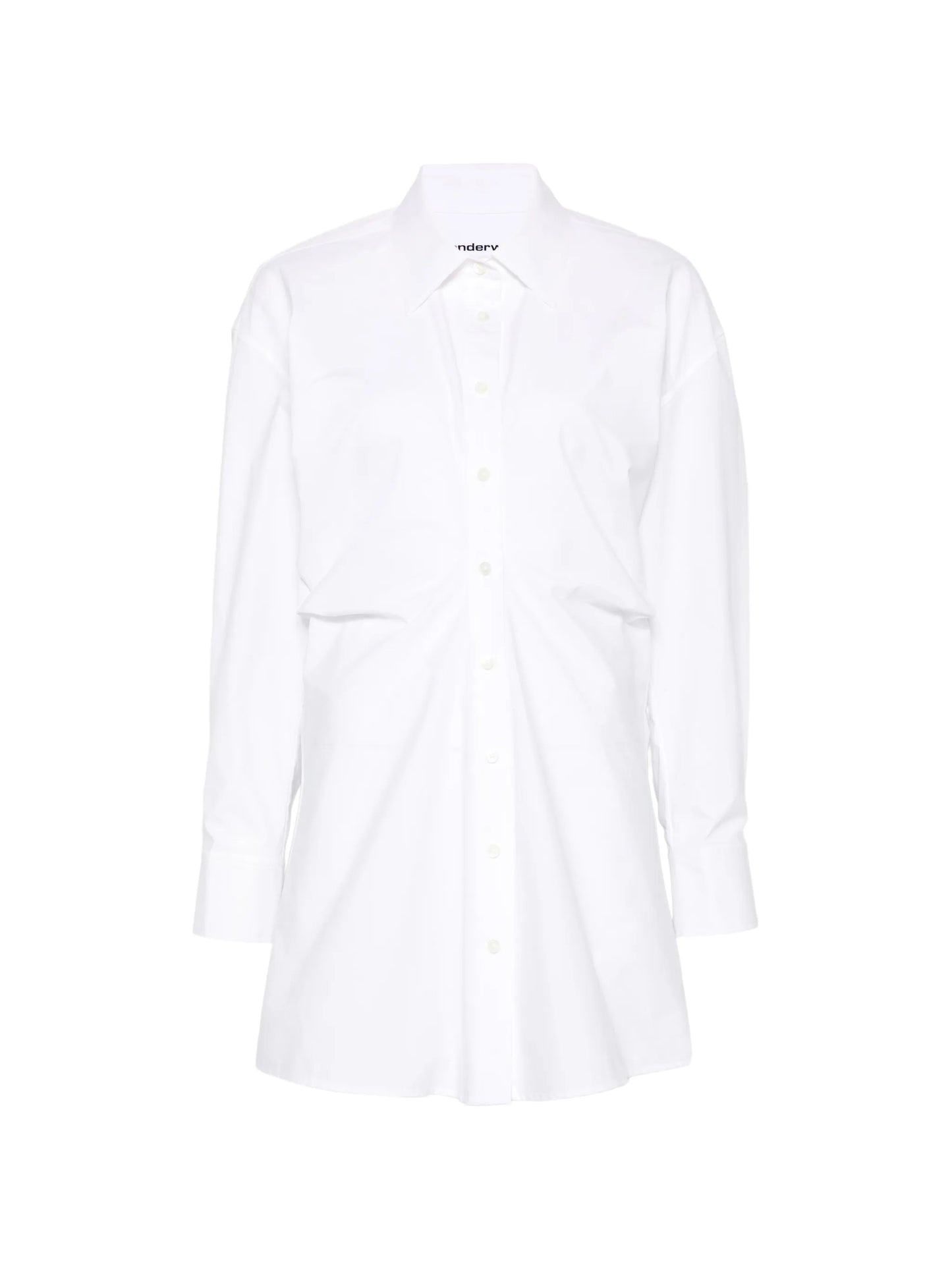 gathered-detail shirt-style mini dress