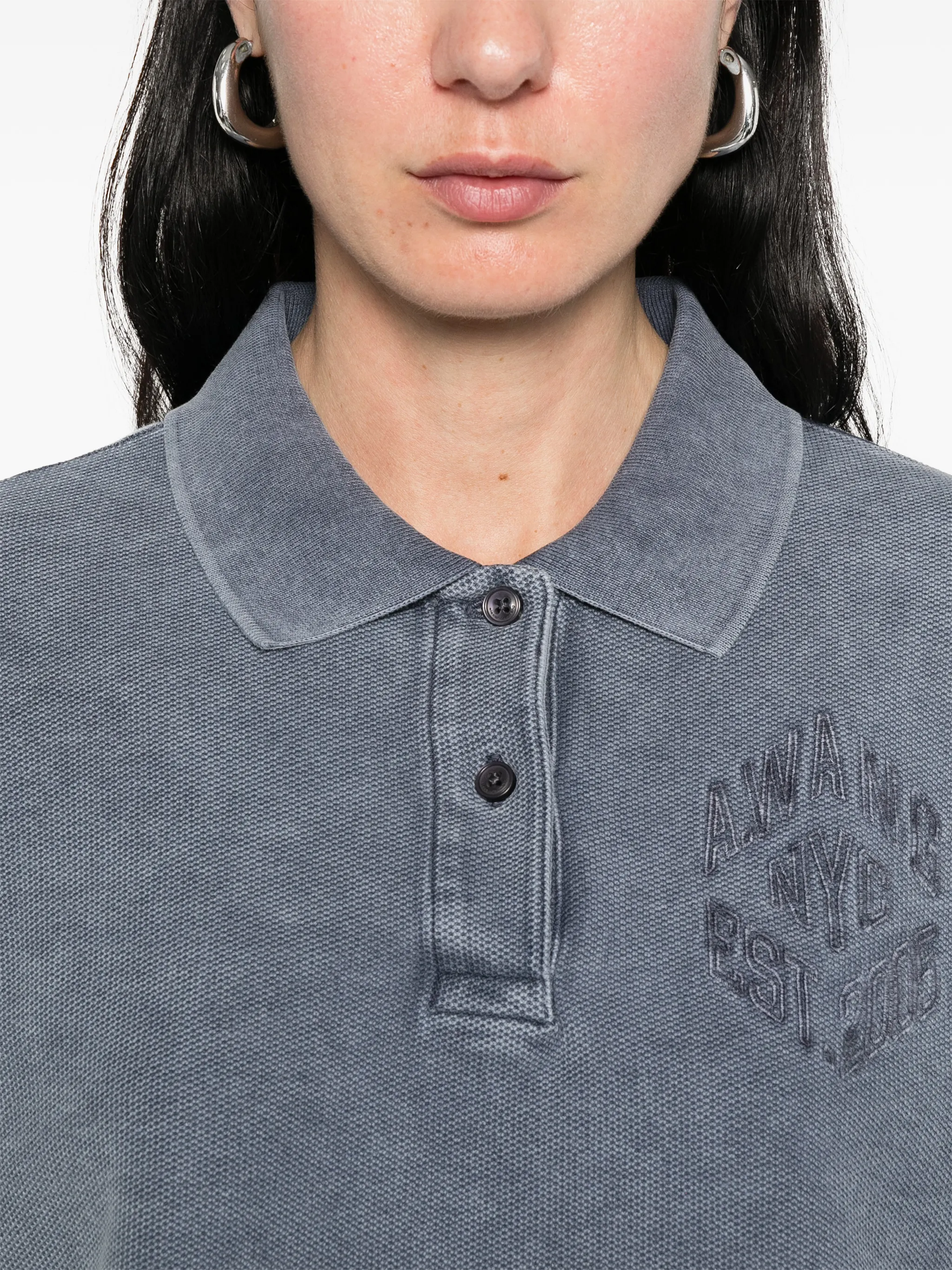 cropped oversized polo shirt
